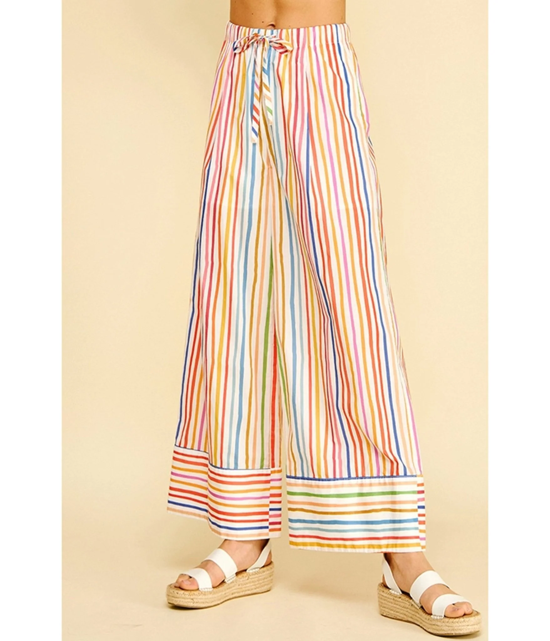 Rainbow Stripe Wide Leg Pants - Image 5
