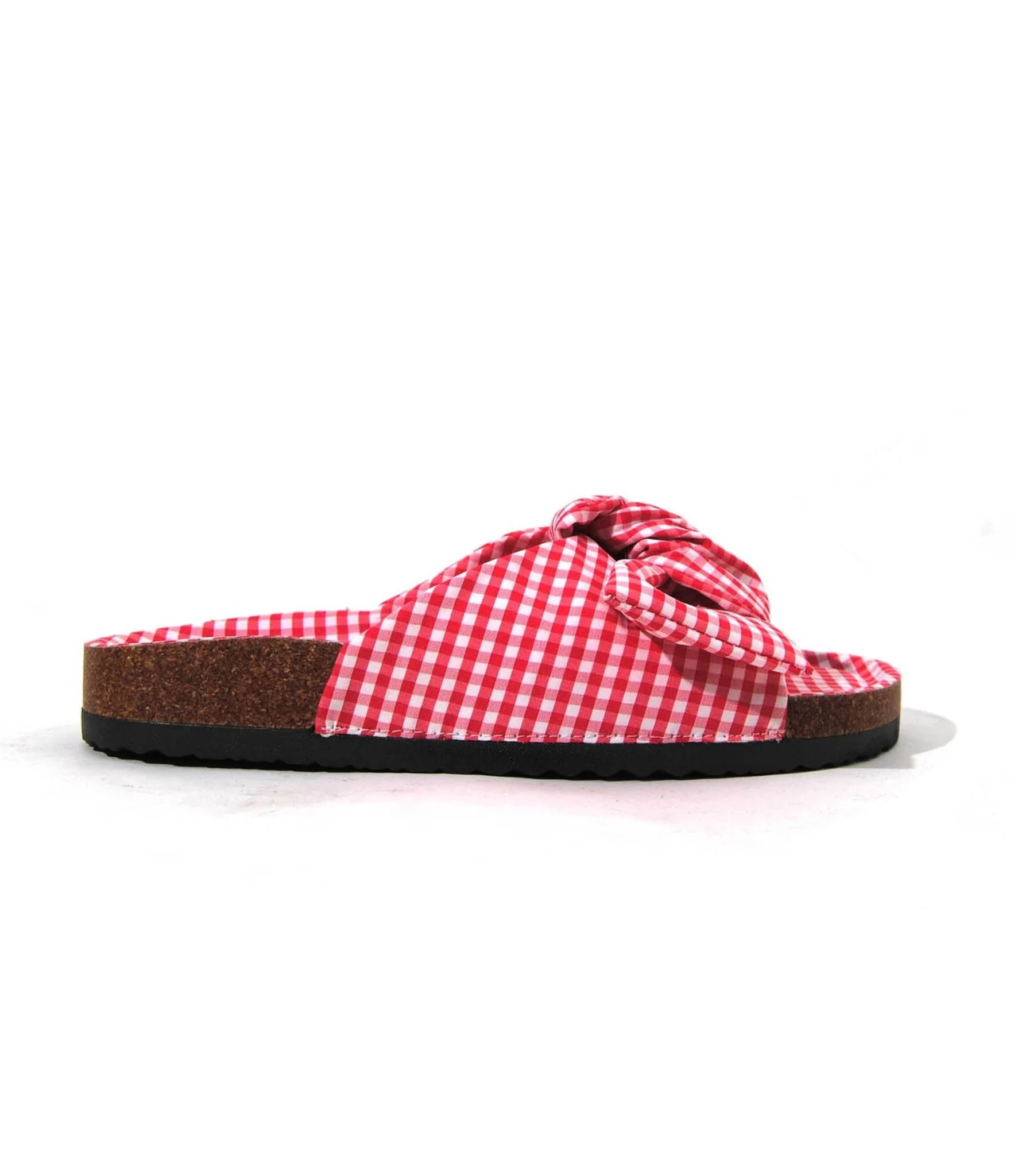 Red Gingham Bow Sandals - Image 2