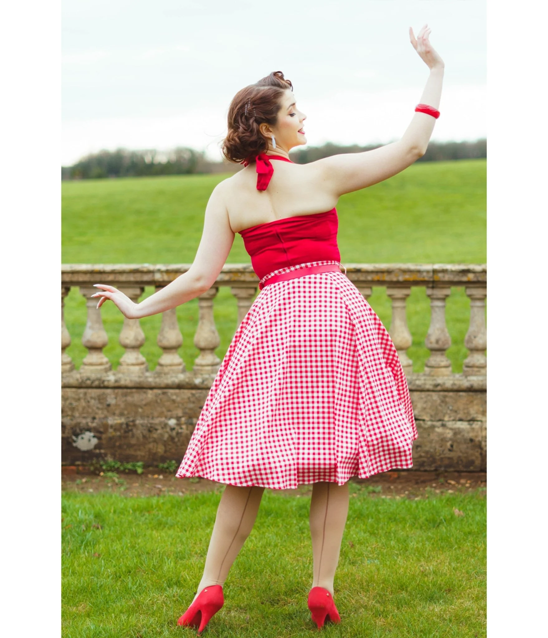 Red Gingham Rosie Swing Skirt - Image 3