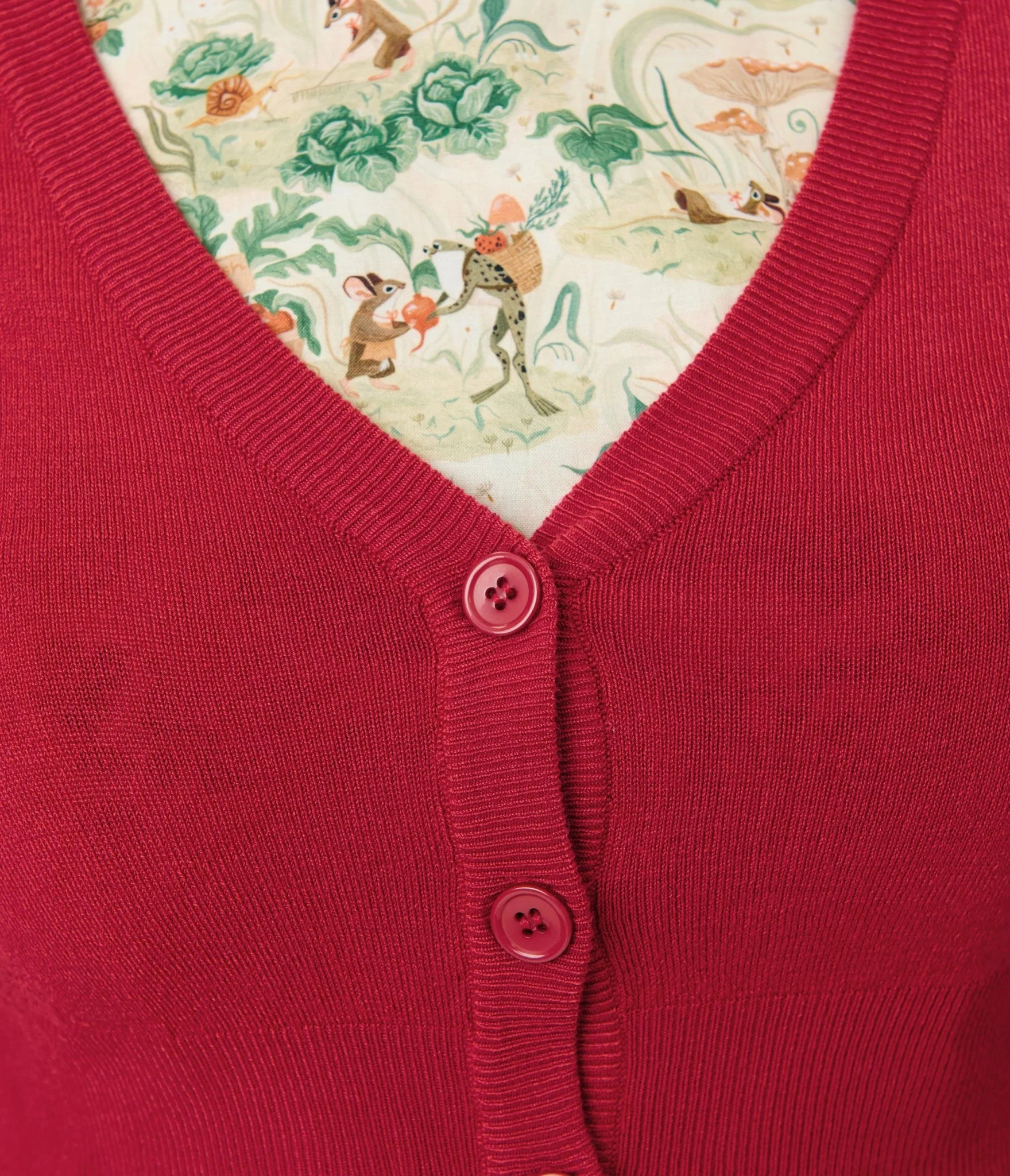 Red Three Quarter Sleeve Crop Cardigan - Image 5