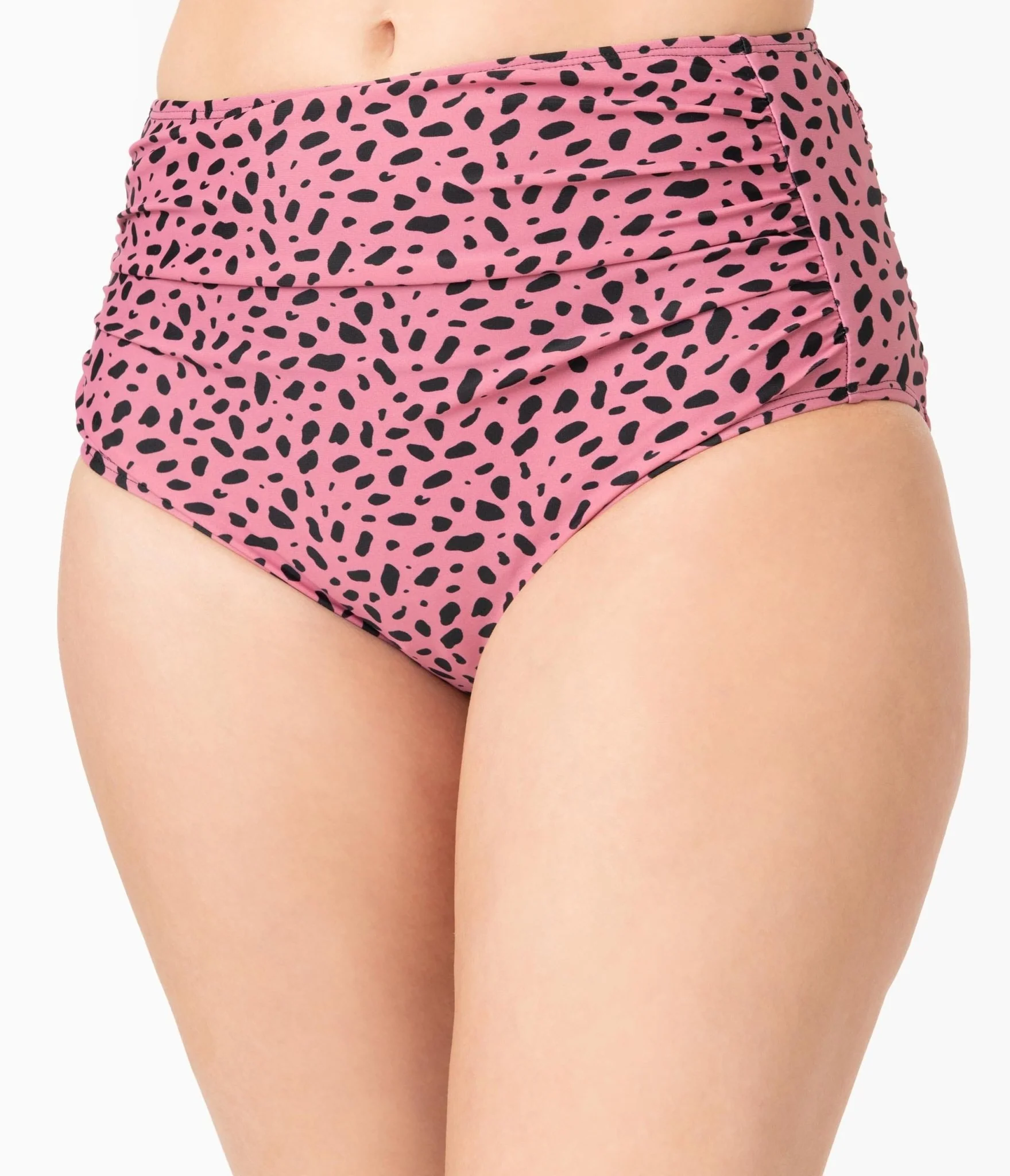 Retro Pink Leopard Print Swim Bottom - Image 2