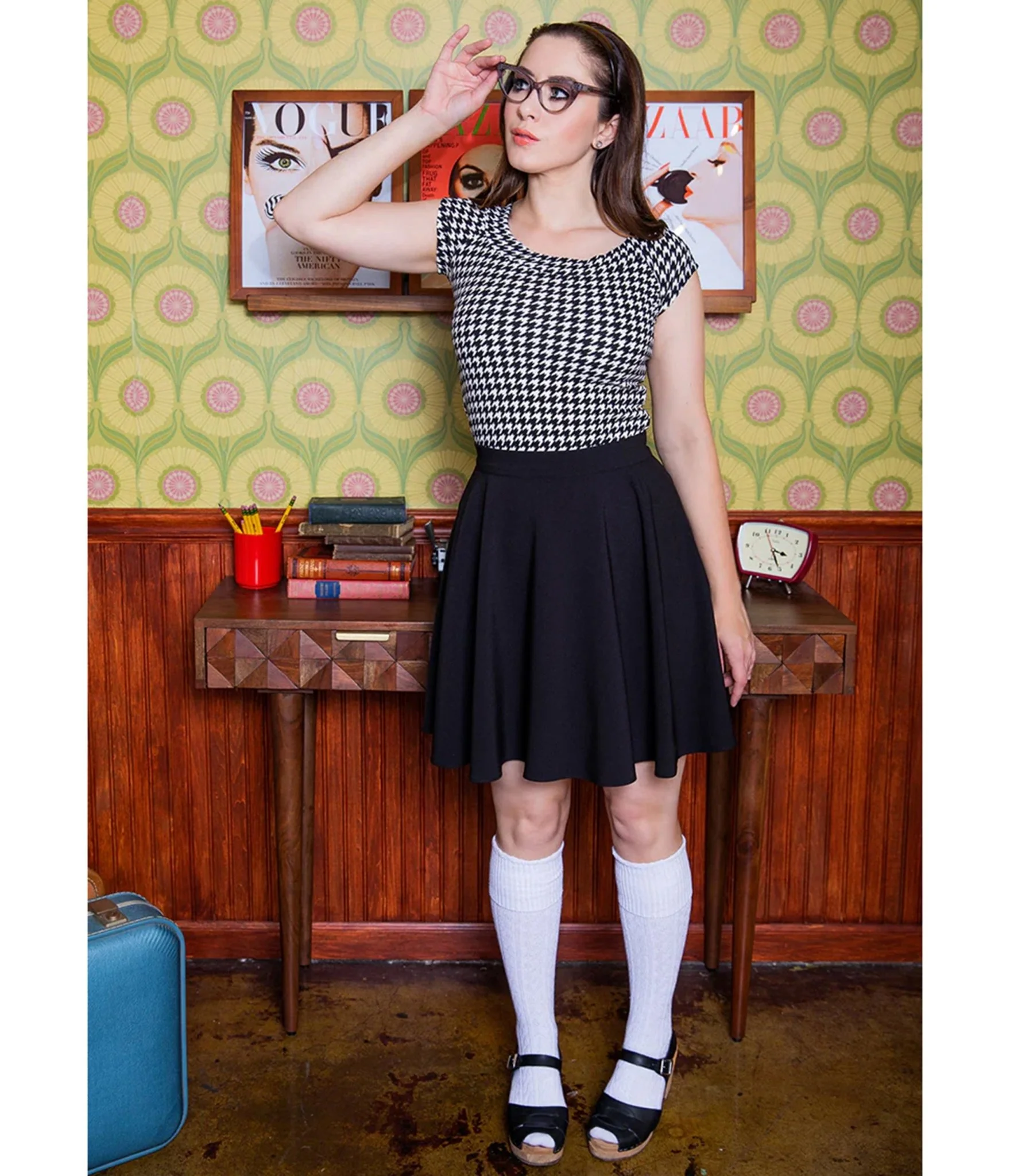 Retrolicious Black Harper Skater Skirt