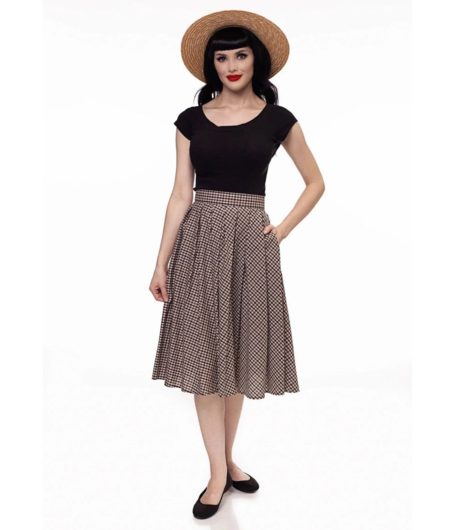 Retrolicious Black Retro Boat Neck Knit Top - Image 3