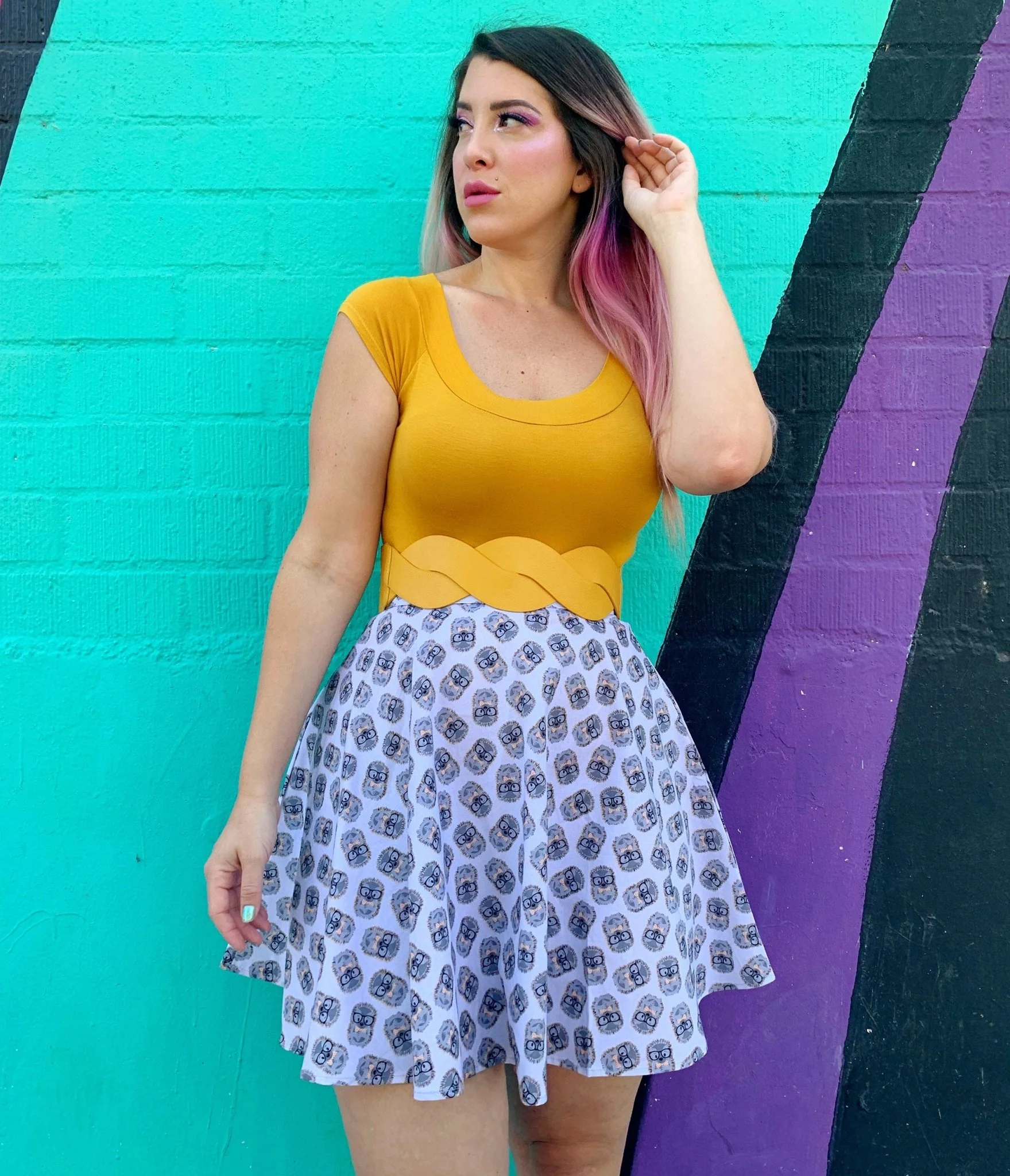 Retrolicious Mustard Retro Boat Neck Knit Top - Image 2