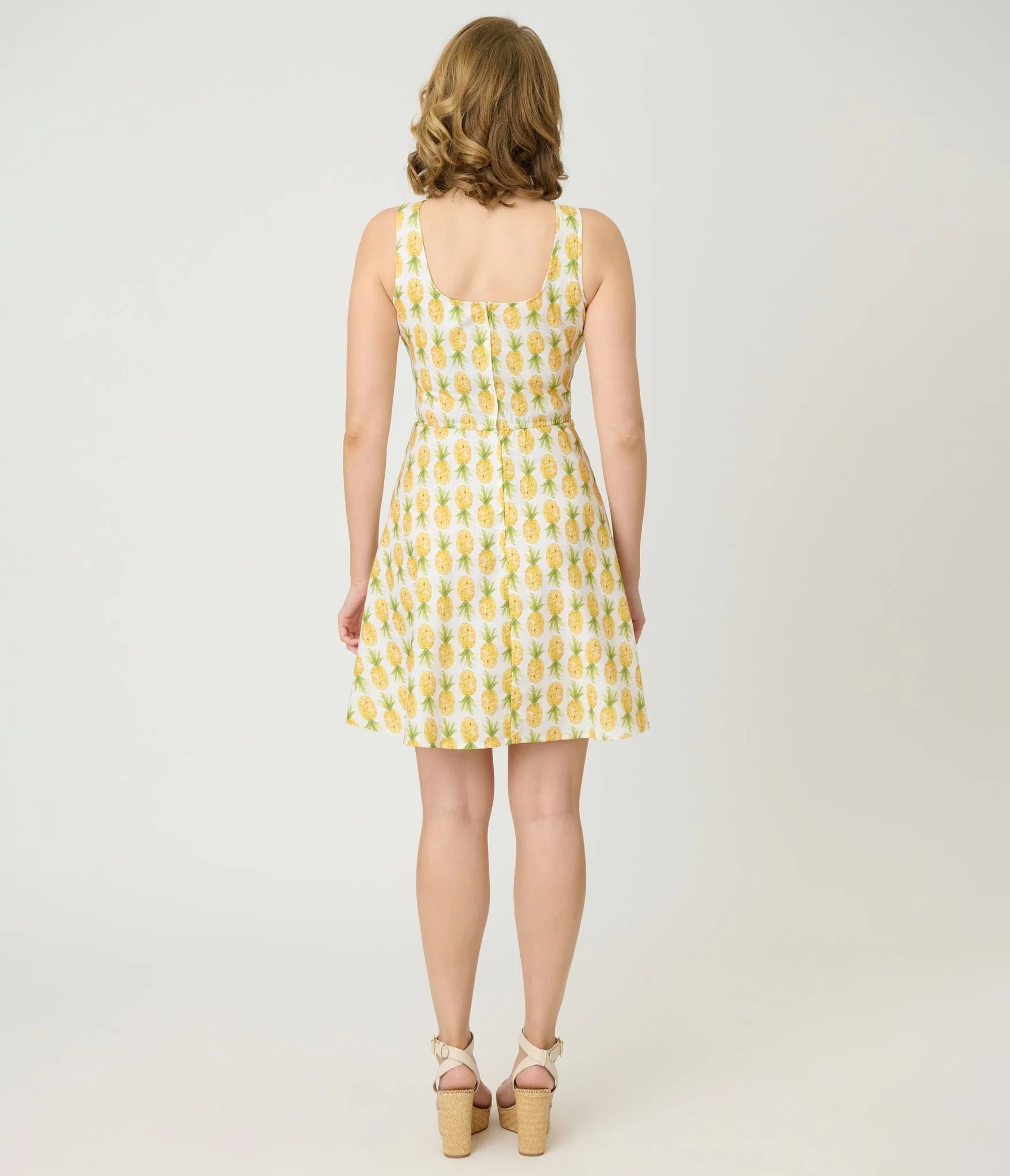 Retrolicious Pineapple Print Skater Dress - Image 2