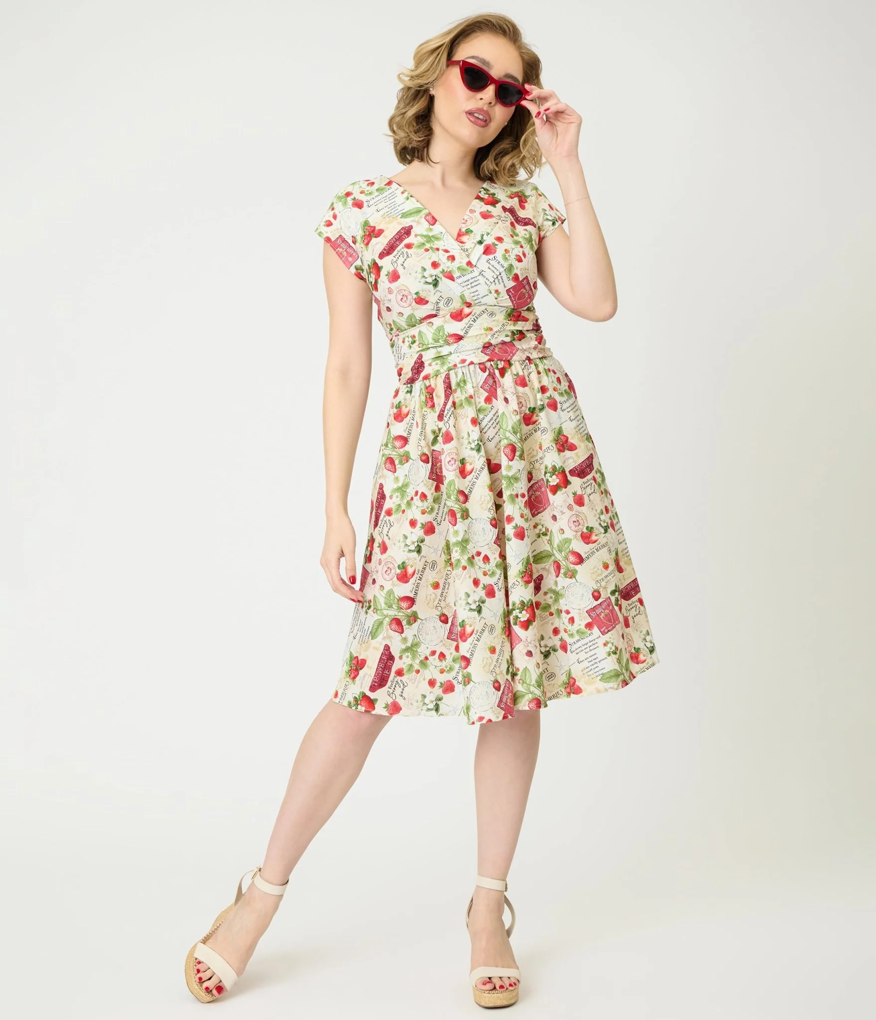 Retrolicious Strawberry Print Greta Swing Dress - Image 3