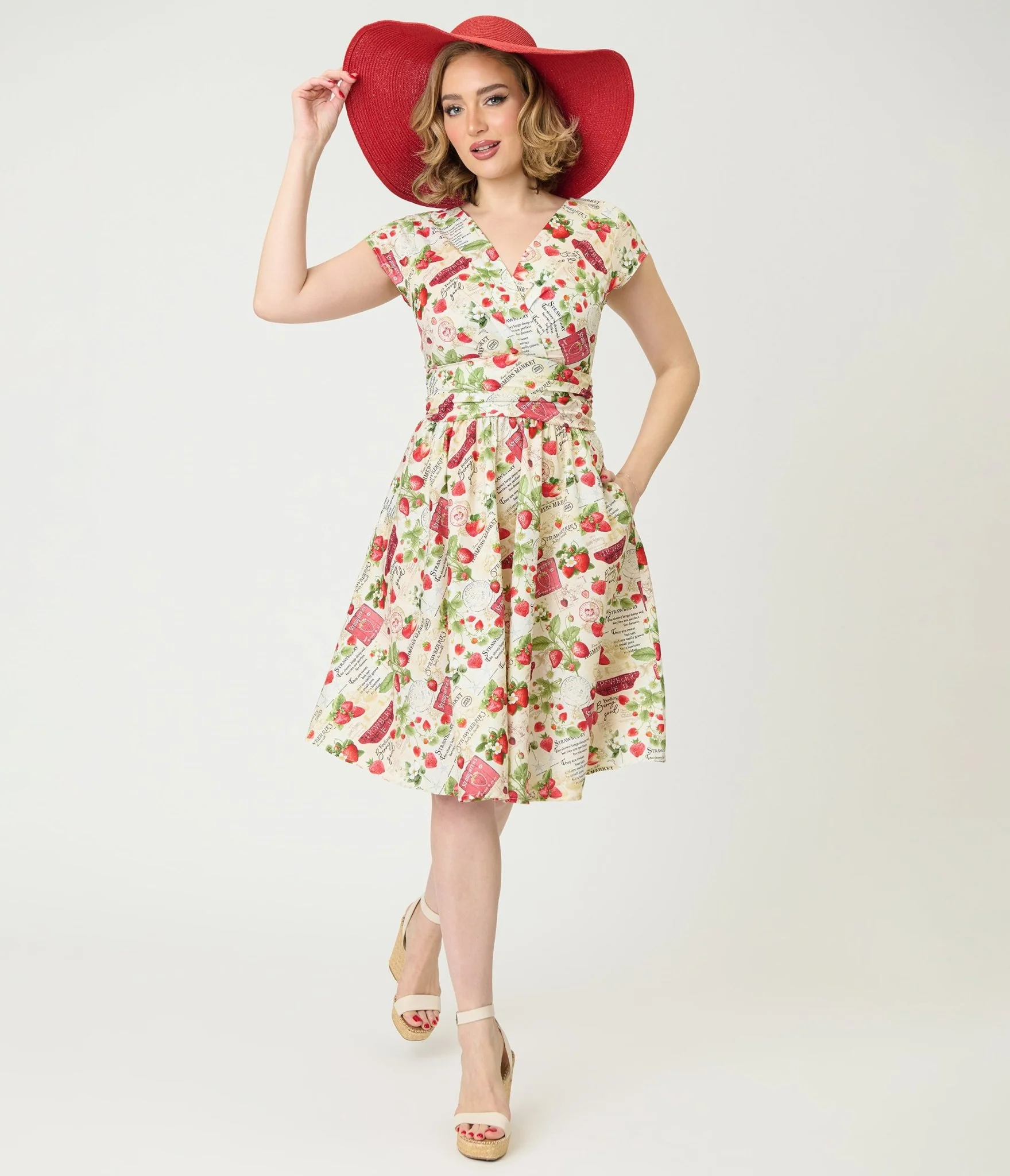 Retrolicious Strawberry Print Greta Swing Dress - Image 4