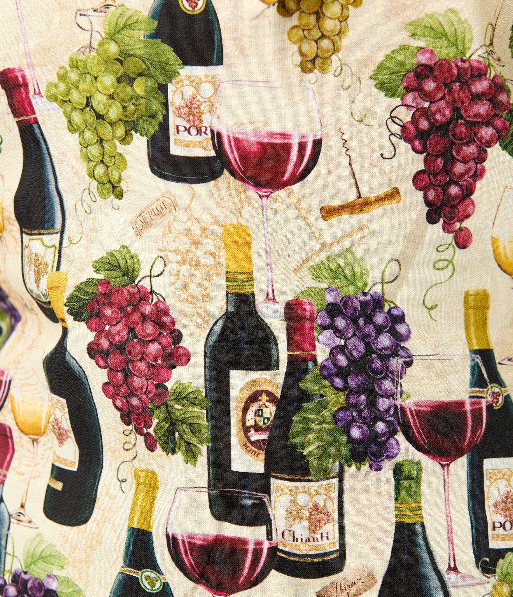 Retrolicious Wine & Grape Print Cotton Bow Blouse - Image 5