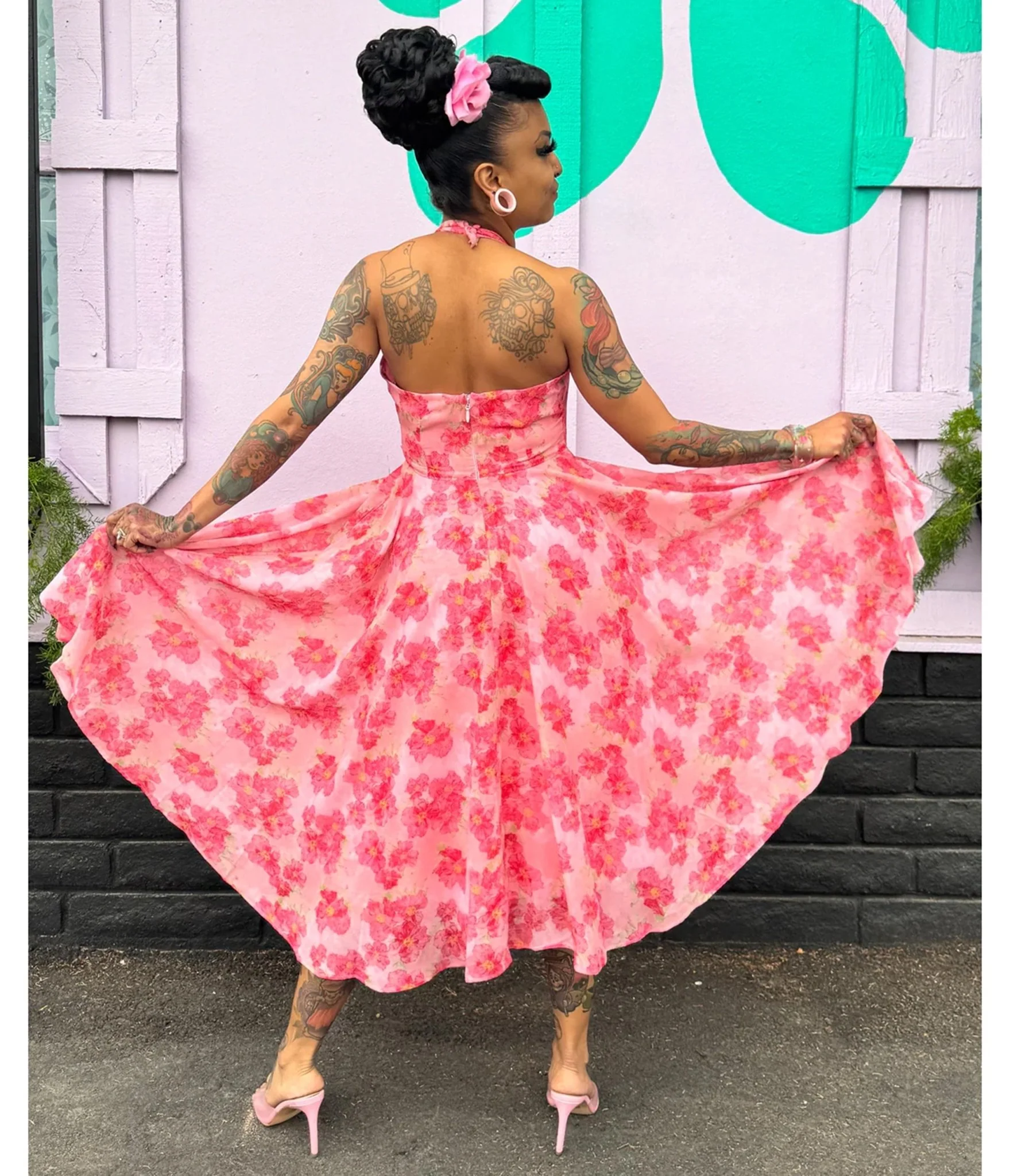 Rockin Bettie Pink Wild Carnation Dress - Image 2