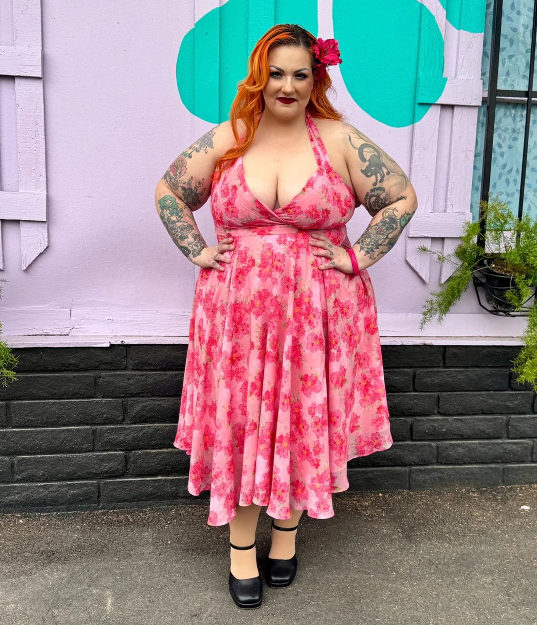 Rockin Bettie Pink Wild Carnation Dress - Image 4