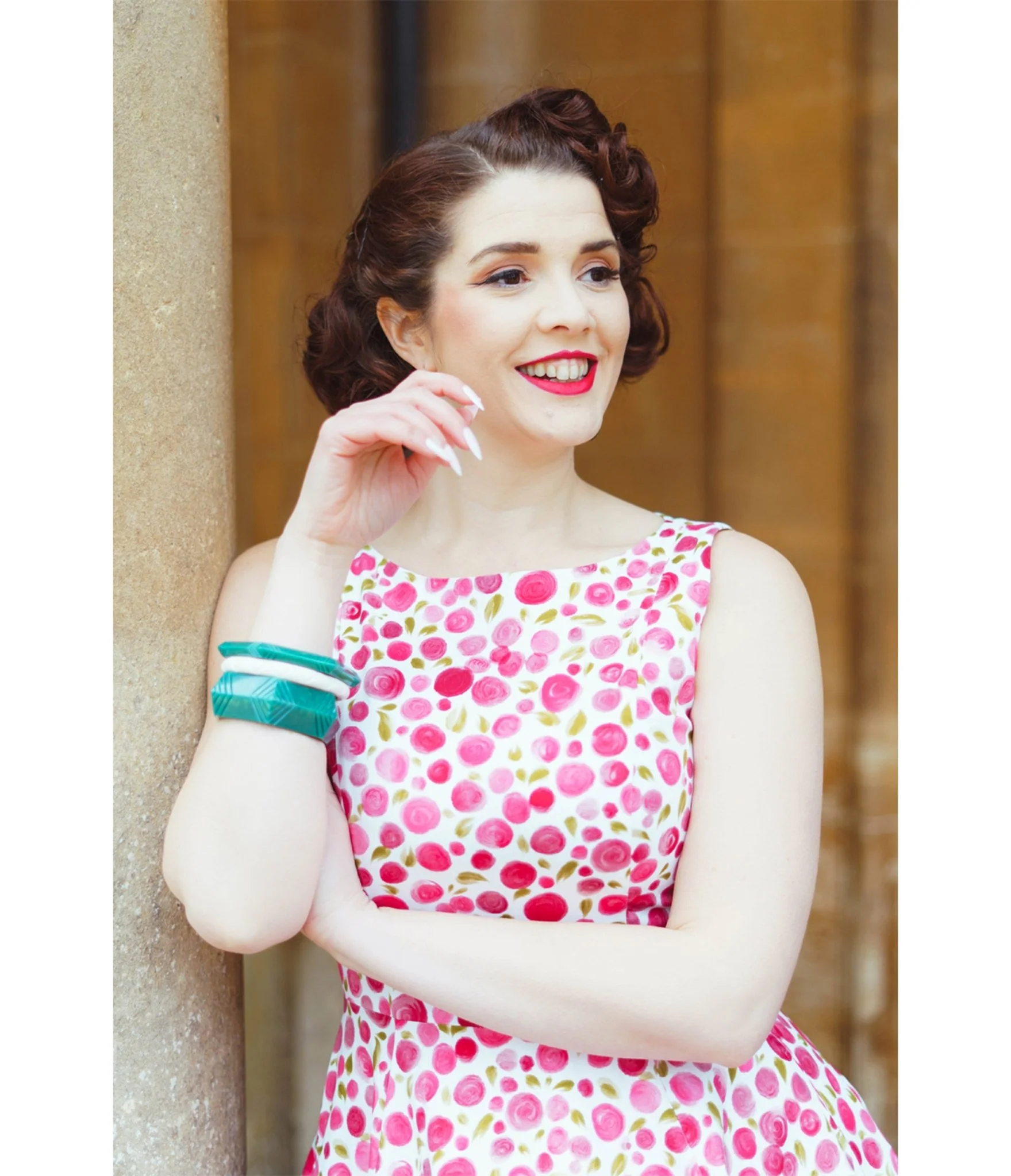 Rosy Petal Swing Dress - Image 3