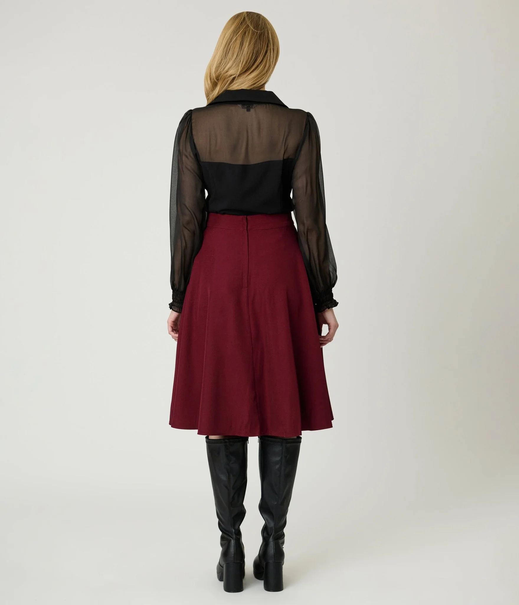 Royal Monk Burgundy Book Club Swing Skirt - Image 3