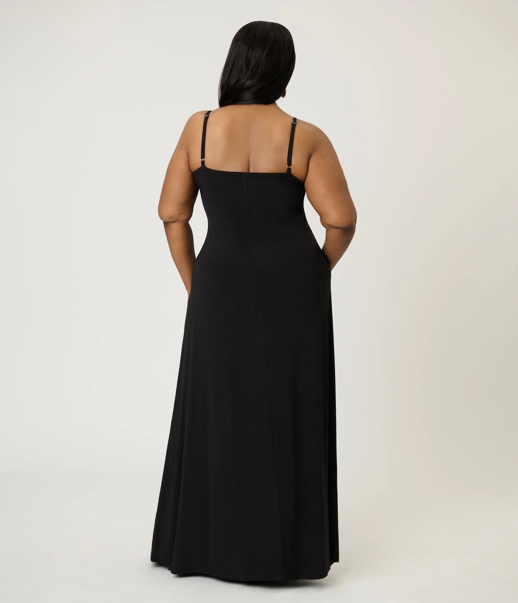 Smak Parlour Plus Size Black Feathered Cape Maxi Dress - Image 5