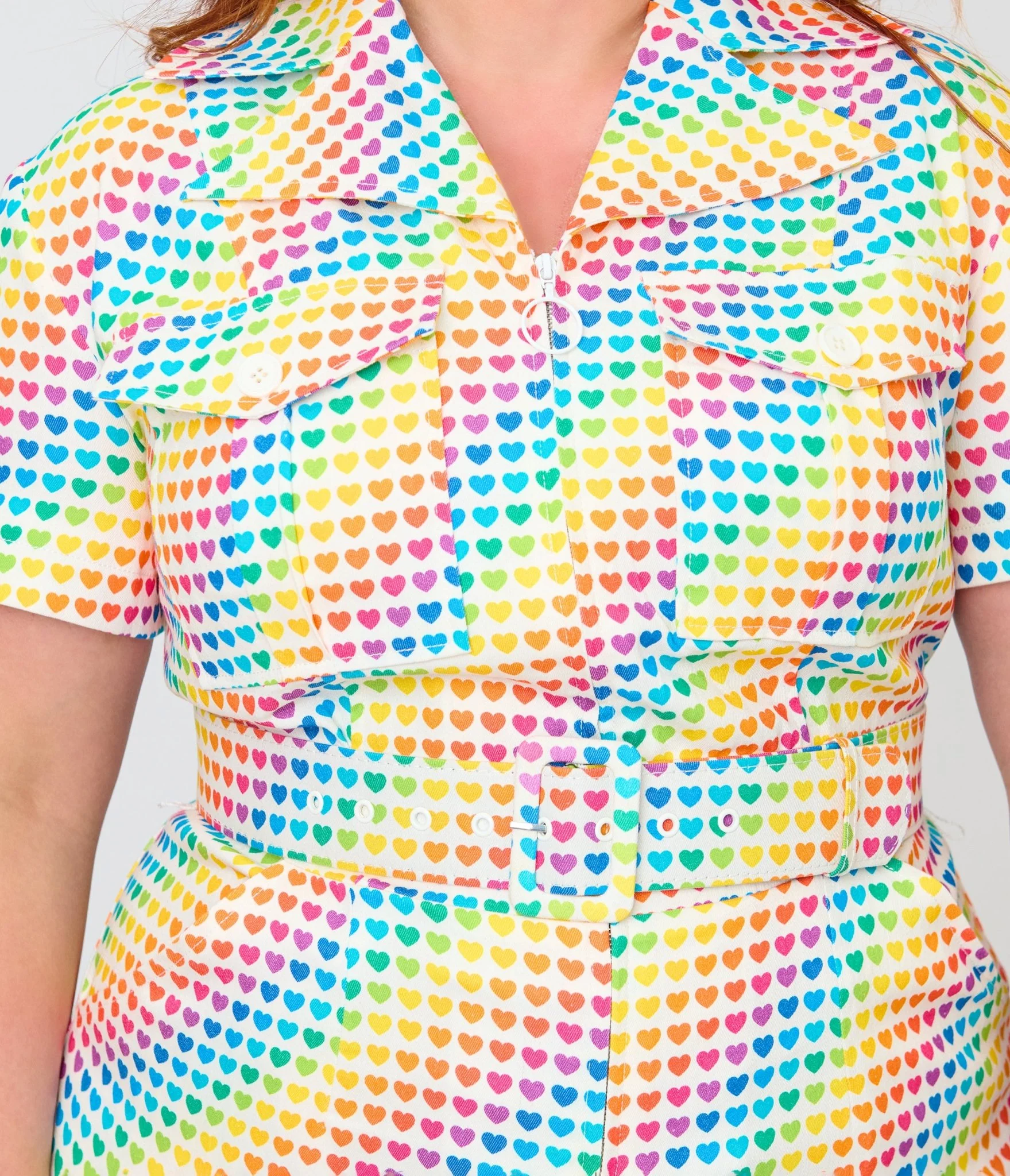 Smak Parlour Plus Size Rainbow Hearts Flare Jumpsuit - Image 5