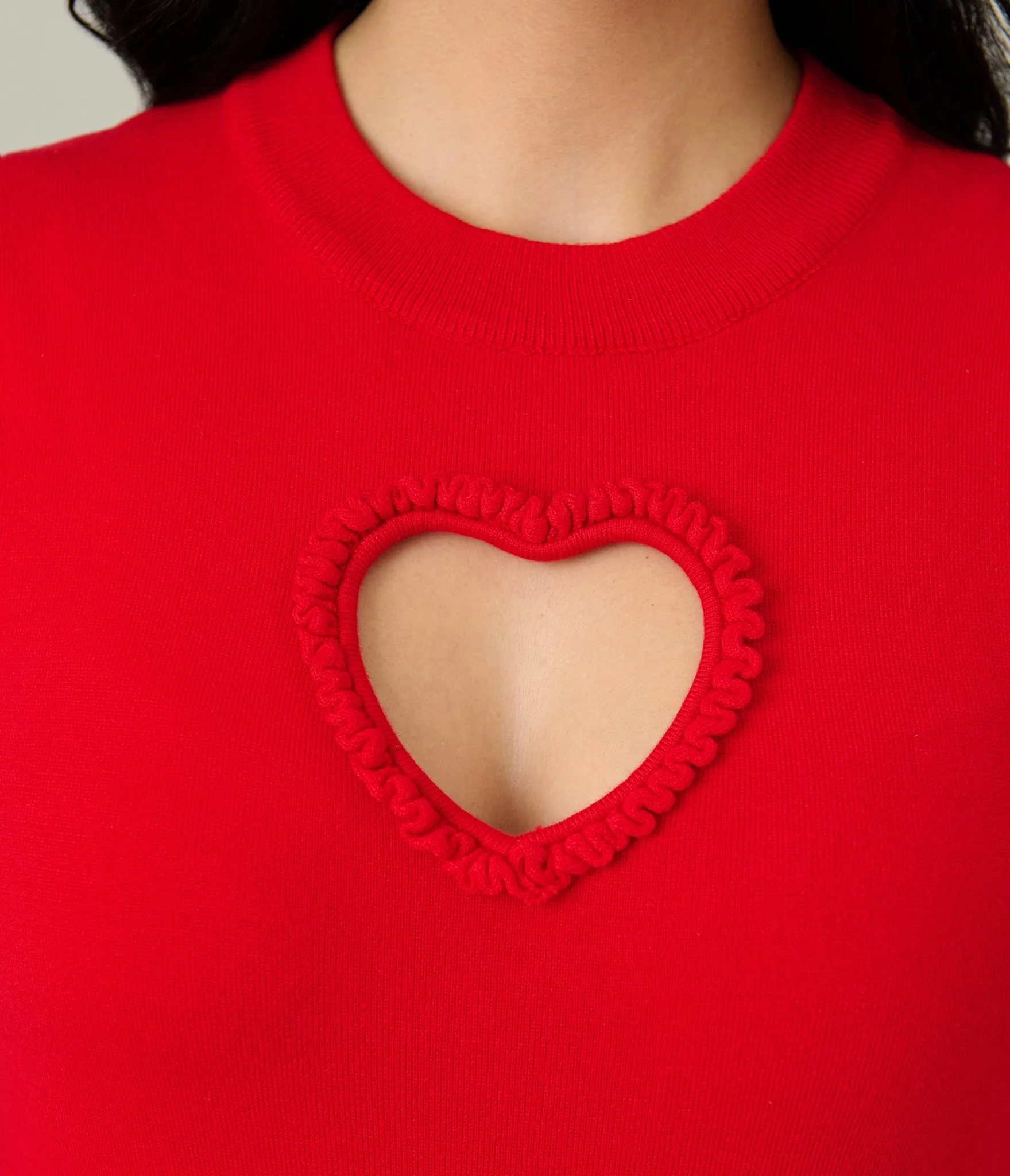 Smak Parlour Red Keyhole Heart Sweater - Image 5
