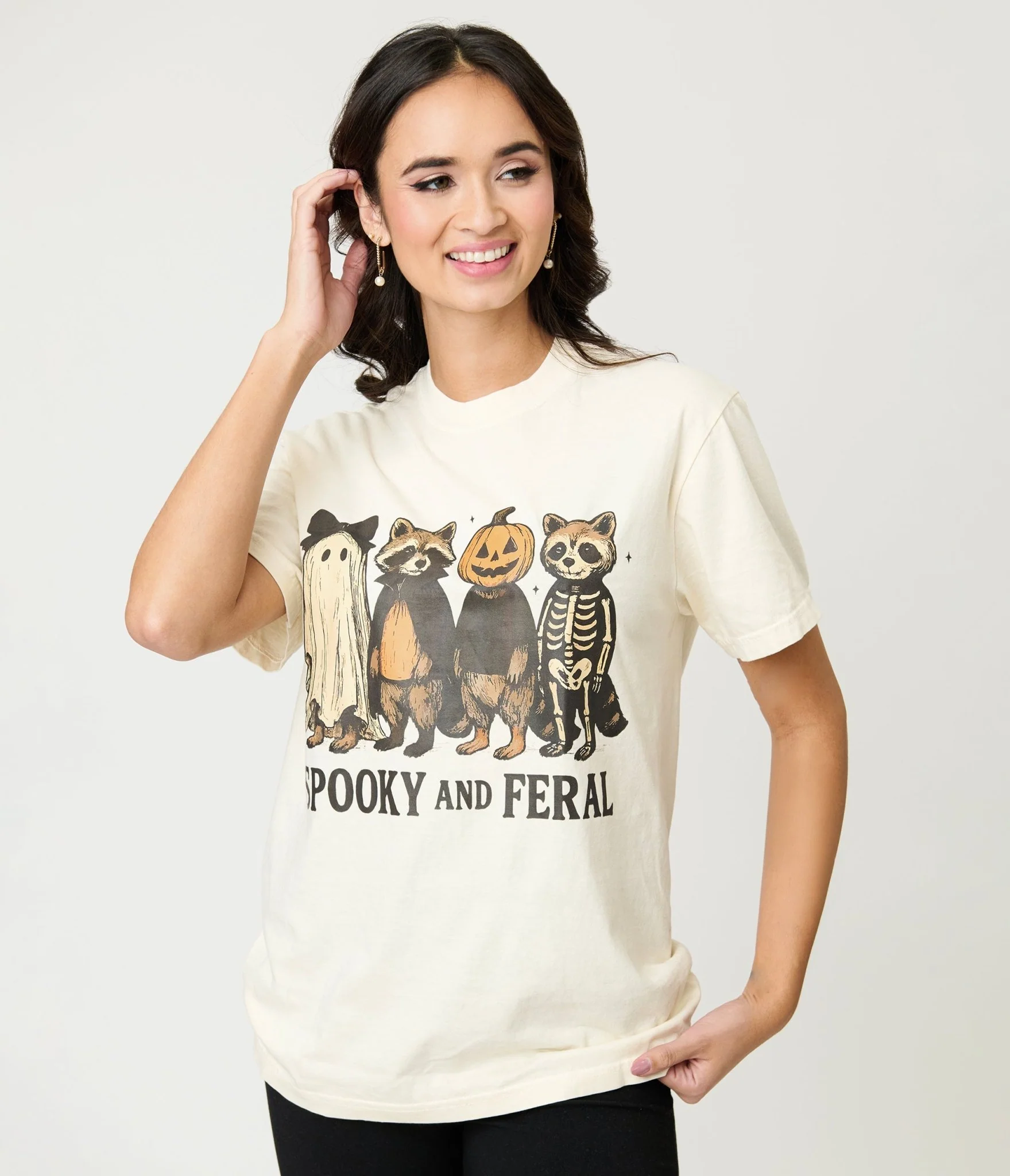 Spooky & Feral Raccoon Unisex Graphic Tee - Image 3