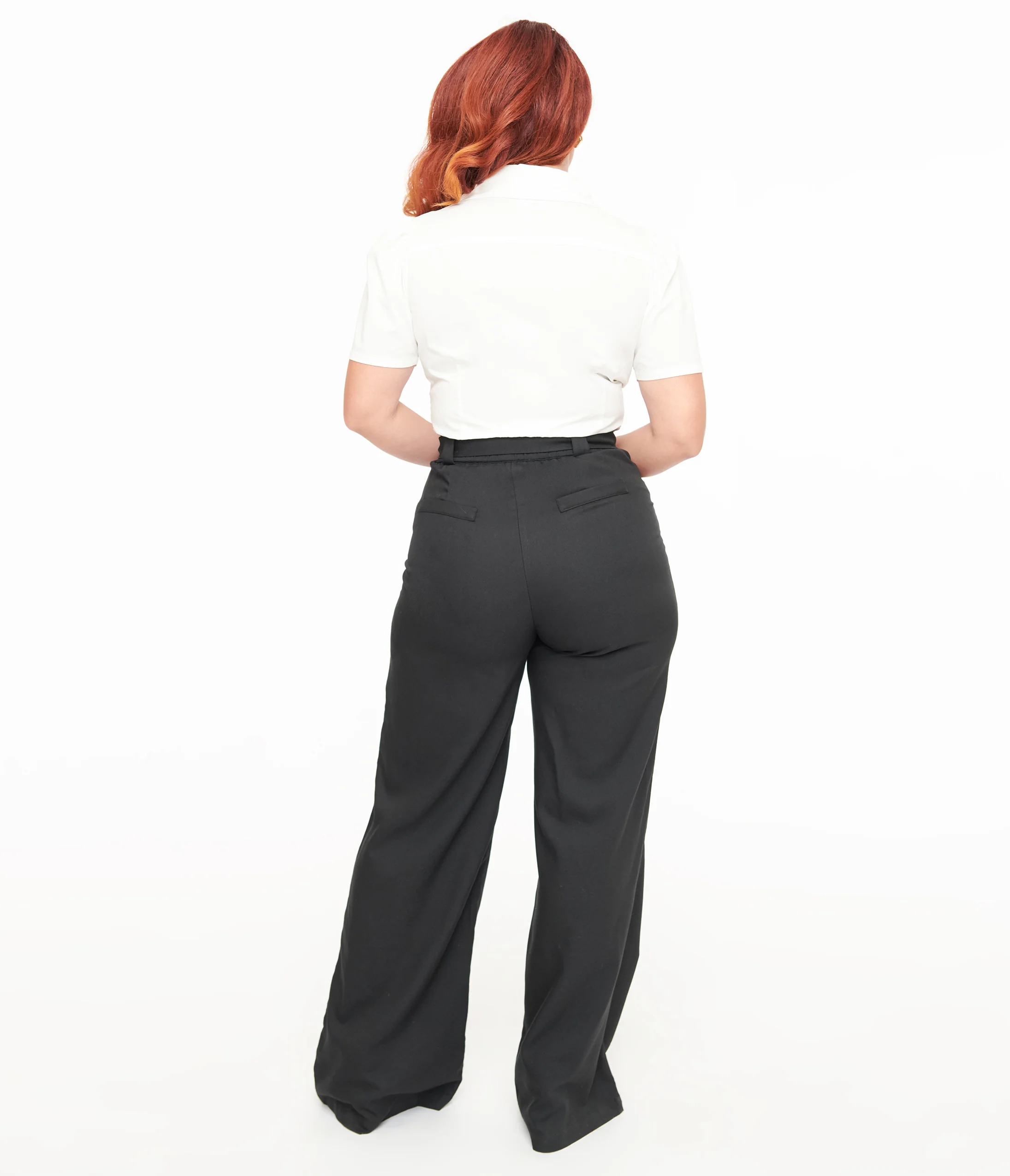 Unique Vintage 1950s Black Wide Leg Trousers - Image 3