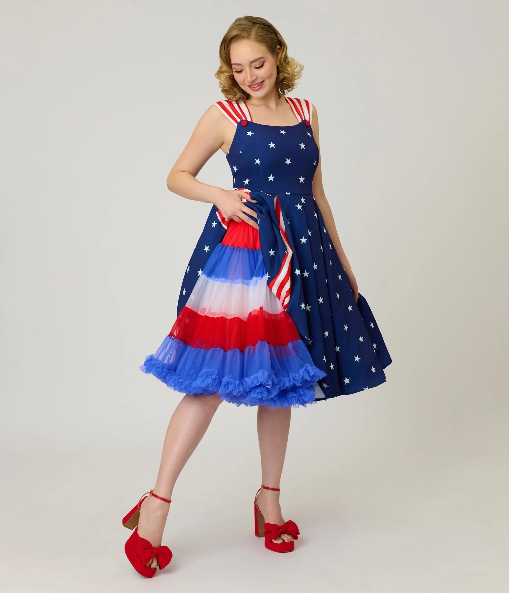 Unique Vintage Americana Tiered Petticoat