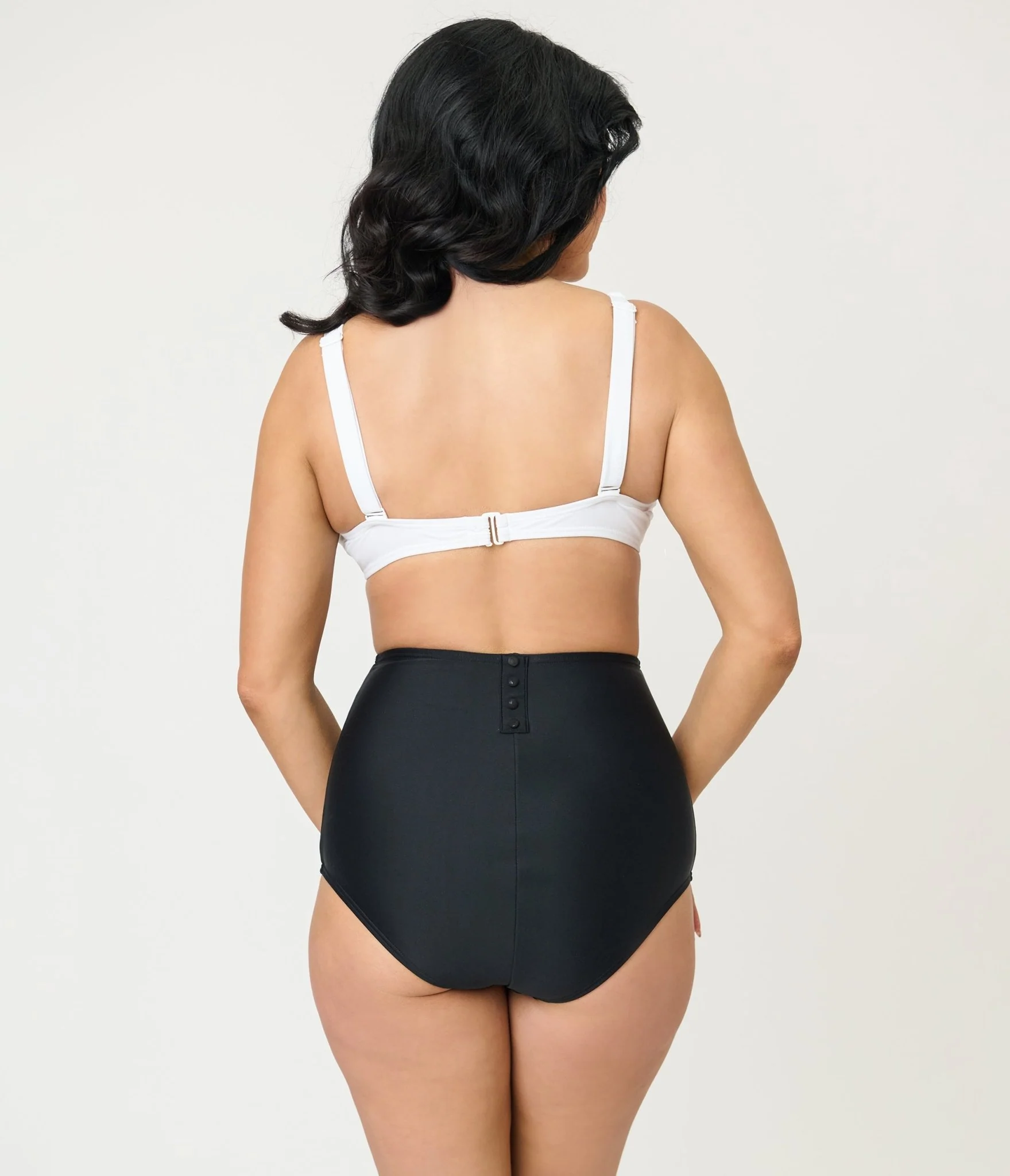 Unique Vintage Black High Waist Louise Swim Bottoms - Image 3