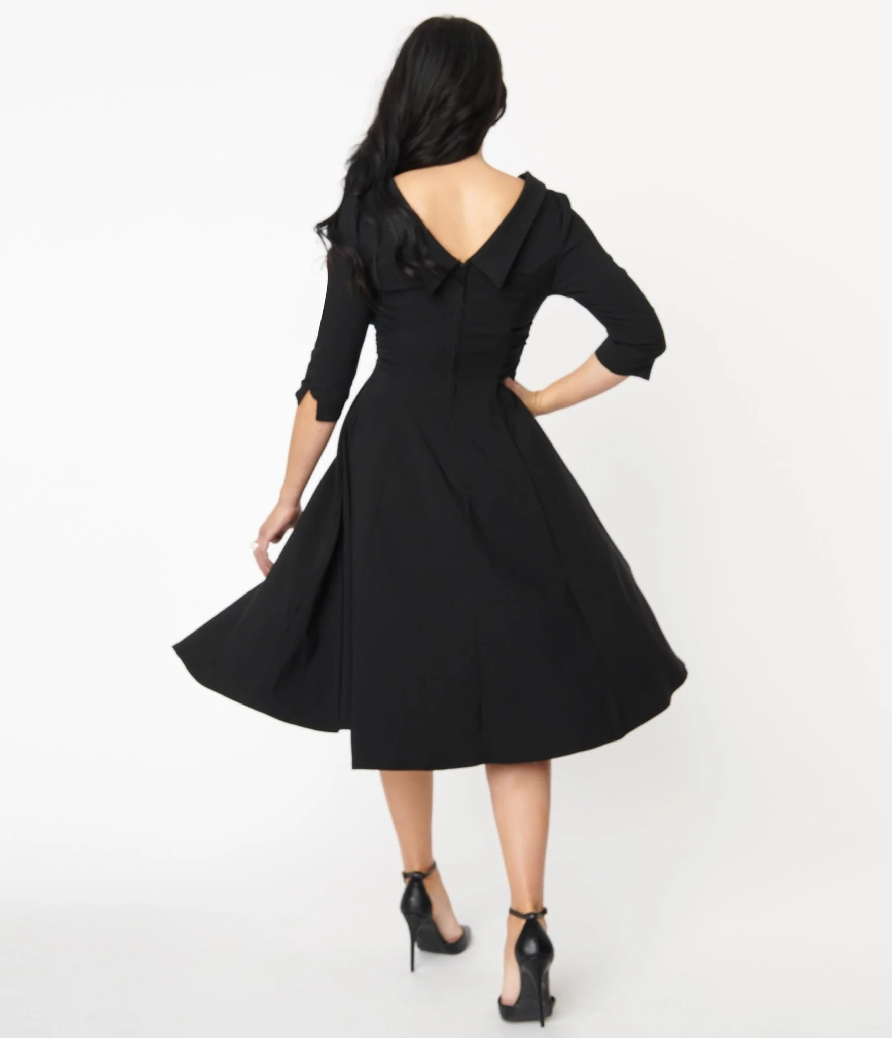 Unique Vintage Black Nicola Swing Dress - Image 3