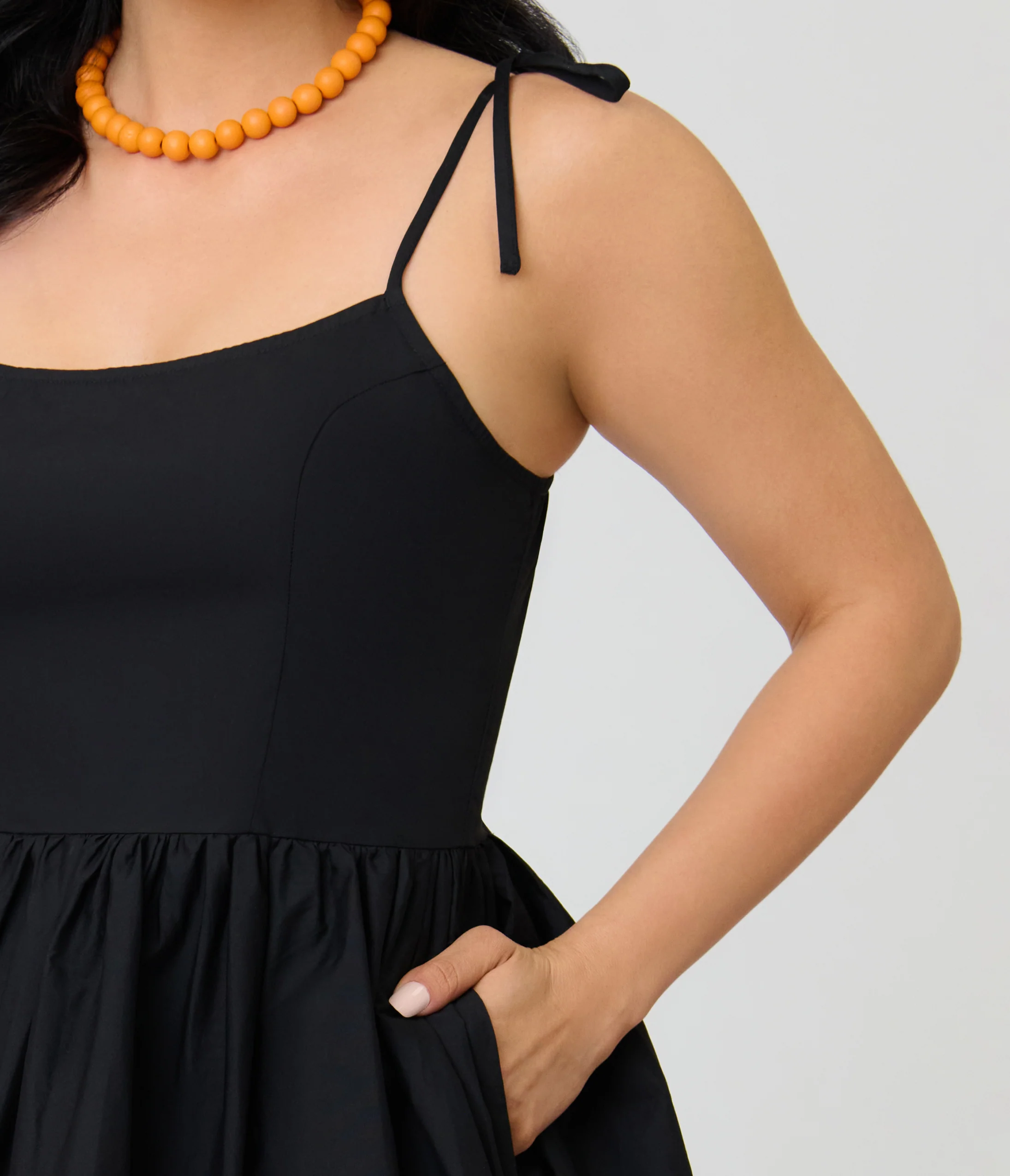 Unique Vintage Black & Rainbow Ribbon Bobbie Swing Dress - Image 4