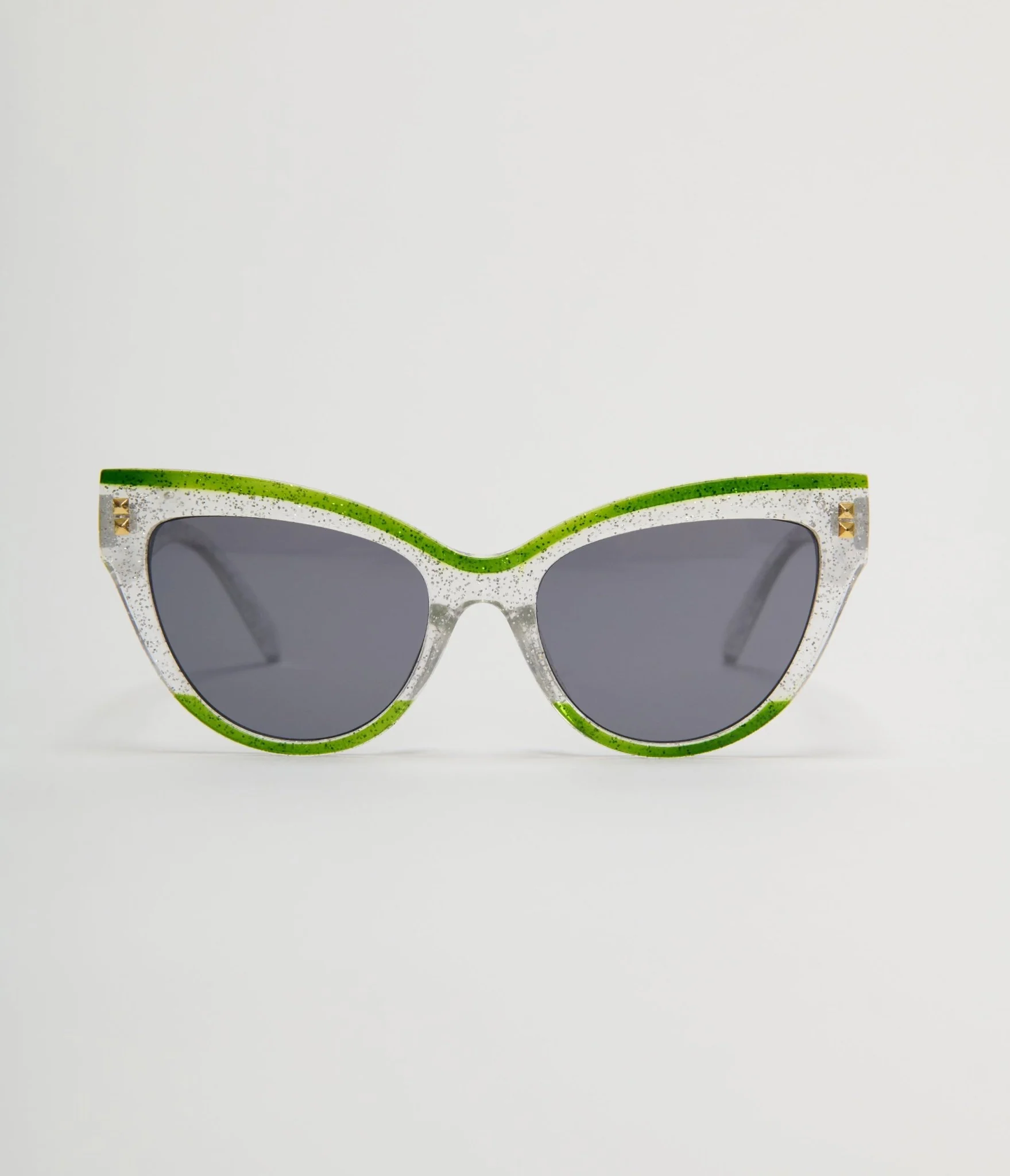 Unique Vintage Green Transparent Cat Eye Sunglasses - Image 2