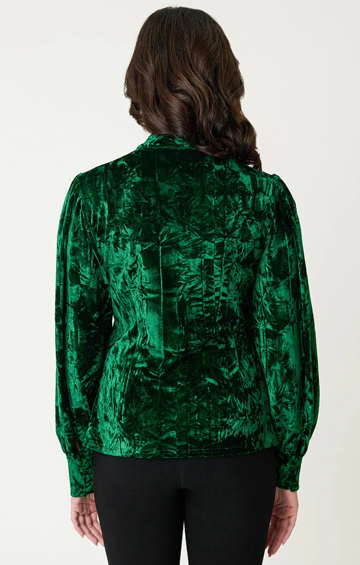 Unique Vintage Green Velvet Gwen Blouse - Image 2