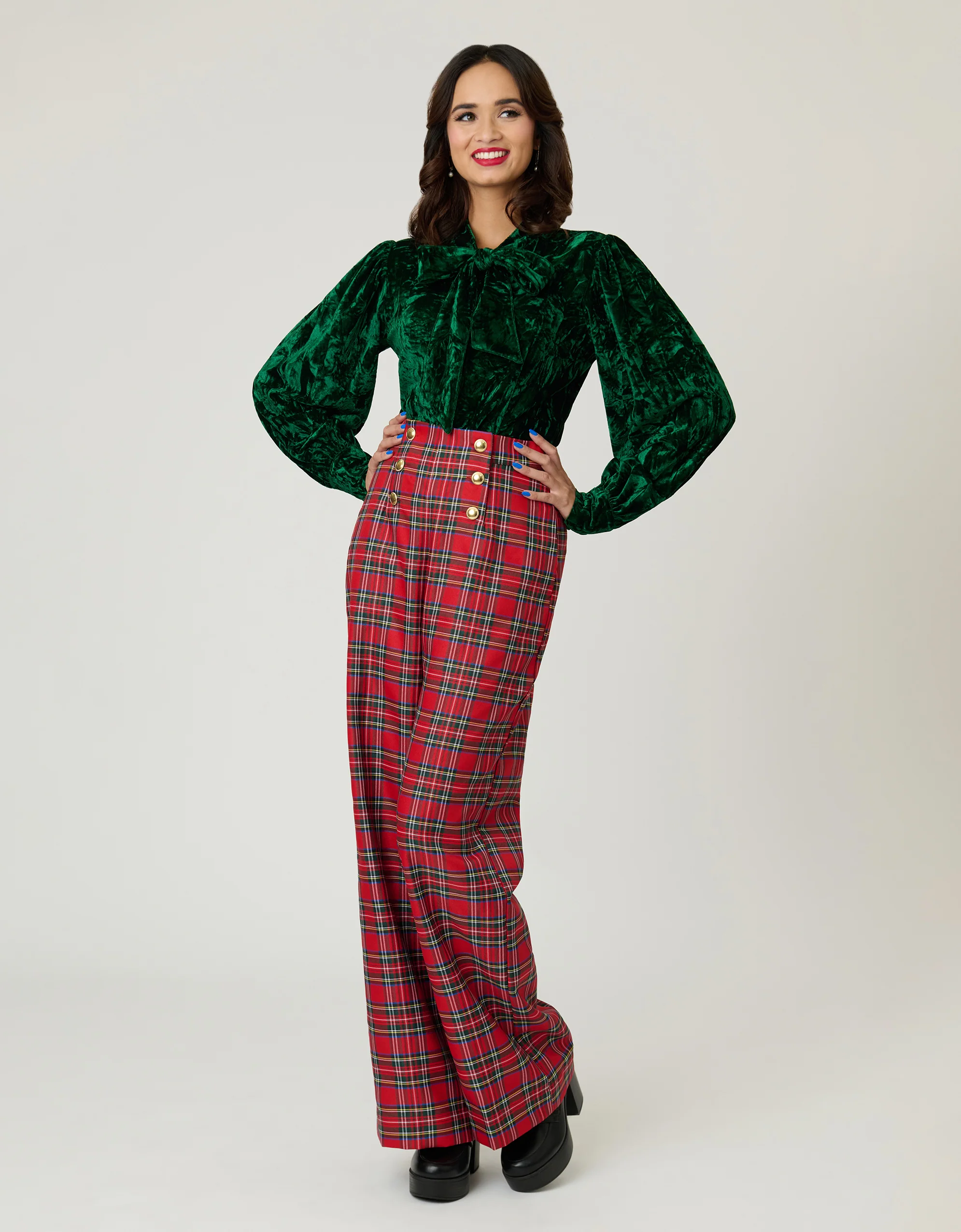 Unique Vintage Green Velvet Gwen Blouse - Image 4