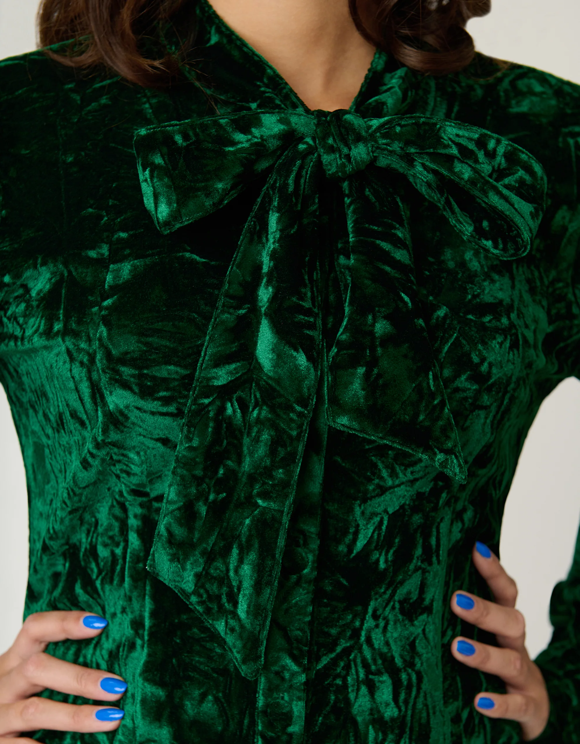 Unique Vintage Green Velvet Gwen Blouse - Image 5
