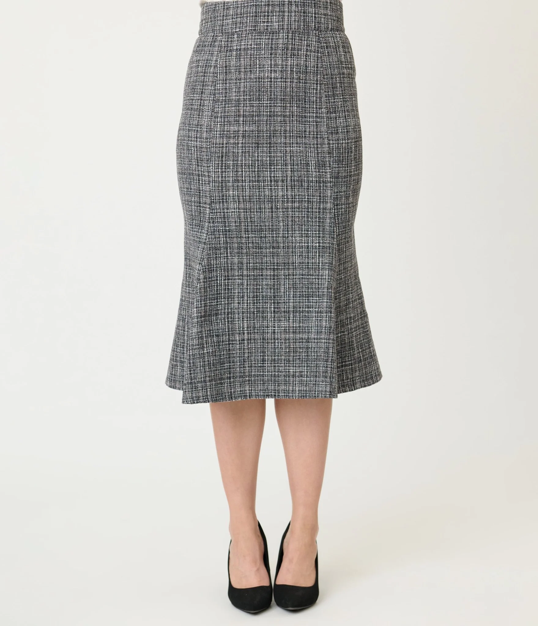 Unique Vintage Grey Tweed Tina Trumpet Skirt - Image 2