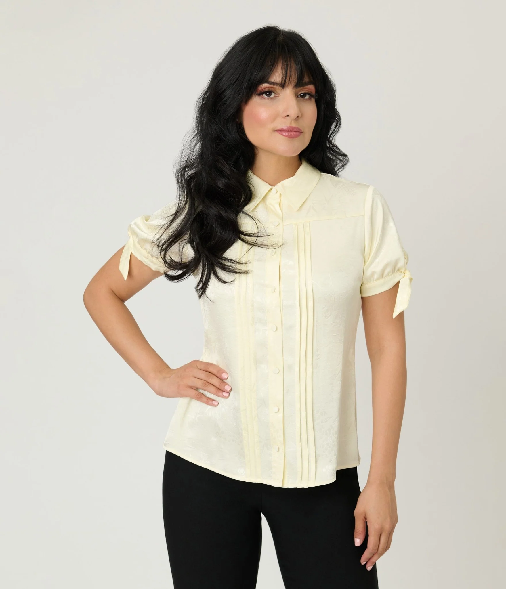 Unique Vintage Ivory Jacquard Colvin Blouse - Image 3