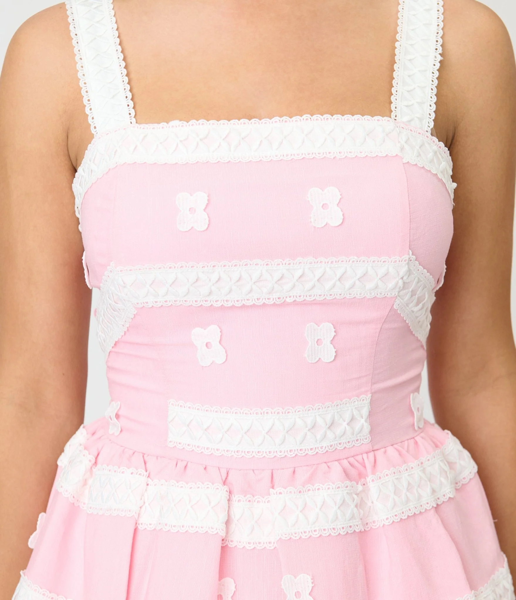 Unique Vintage Light Pink Shopper Sundress - Image 5