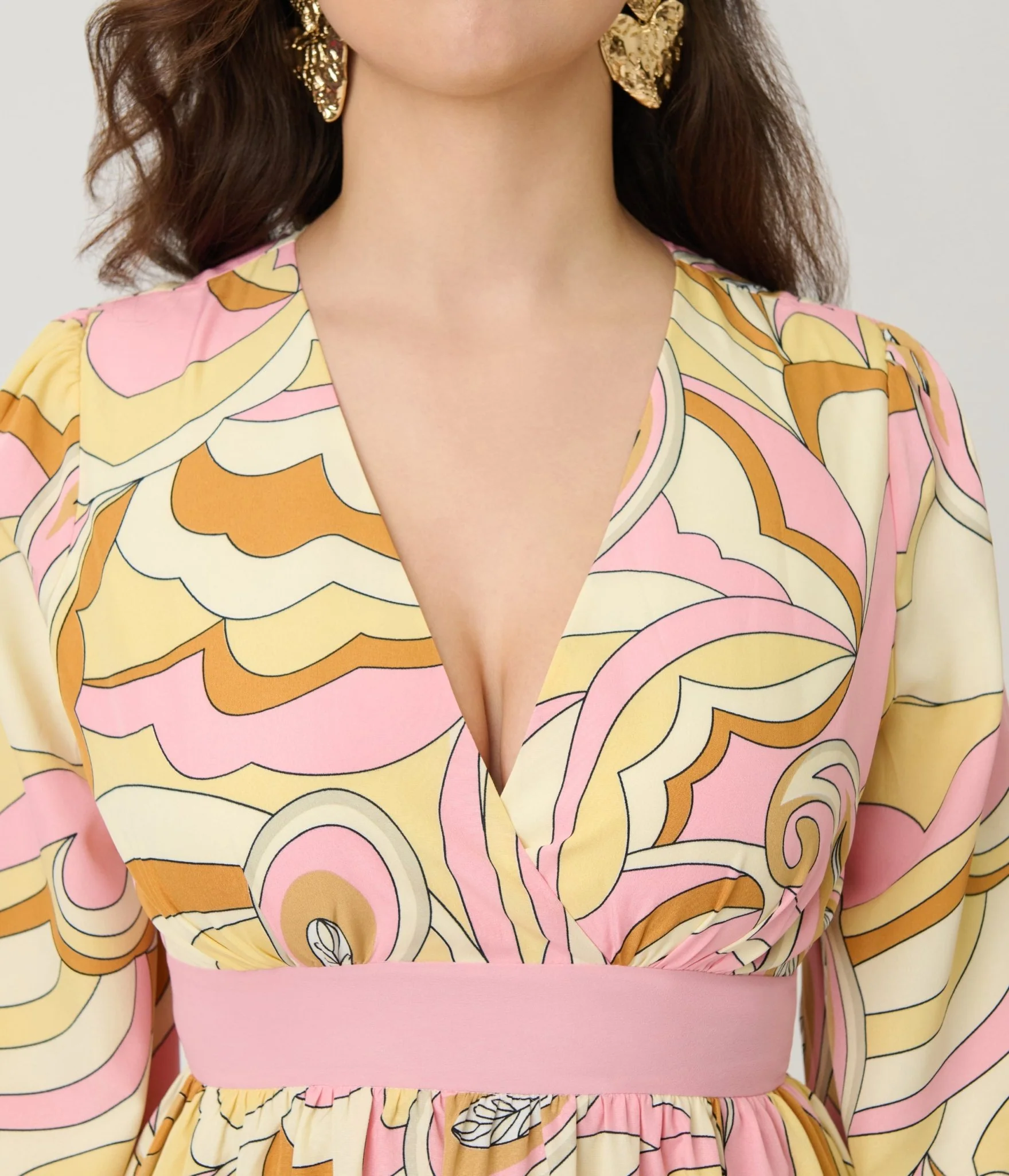Unique Vintage Pink Paisley Maxi Dress - Image 5