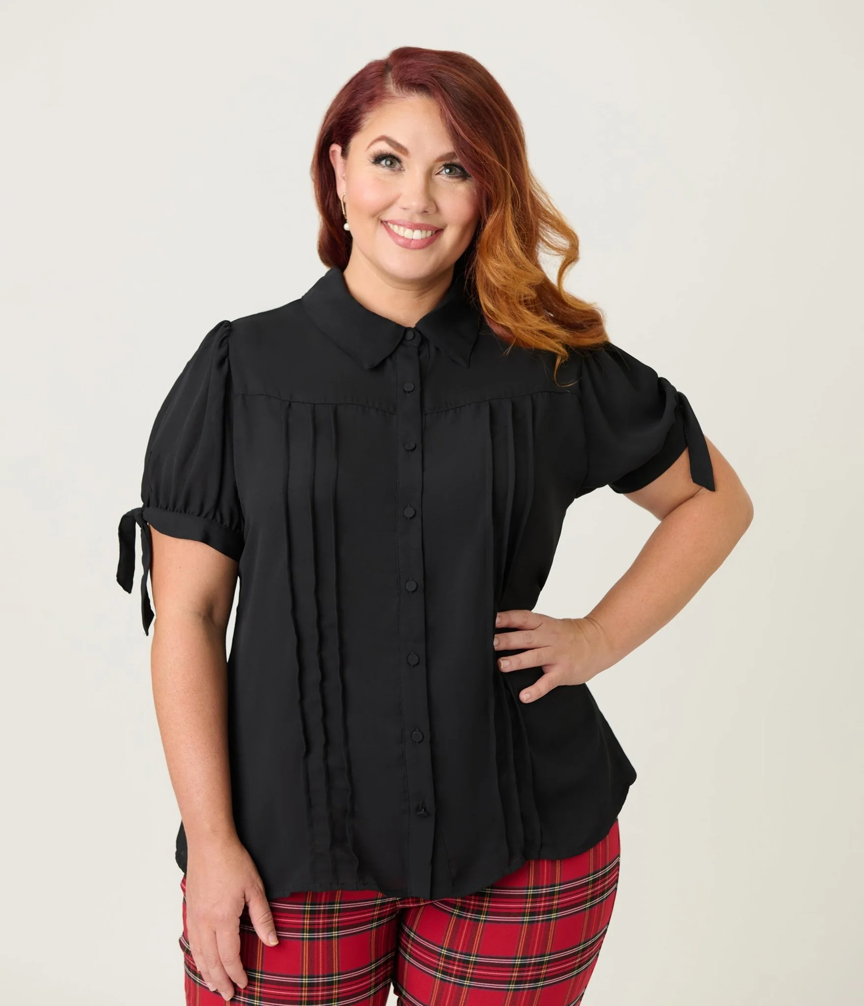 Unique Vintage Plus Size Black Colvin Blouse - Image 3