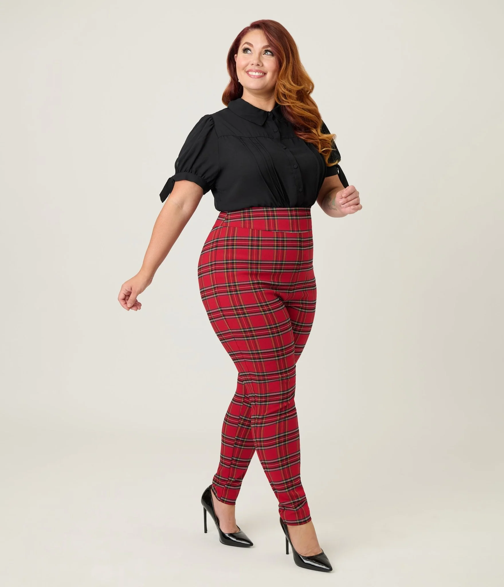 Unique Vintage Plus Size Black Colvin Blouse - Image 4