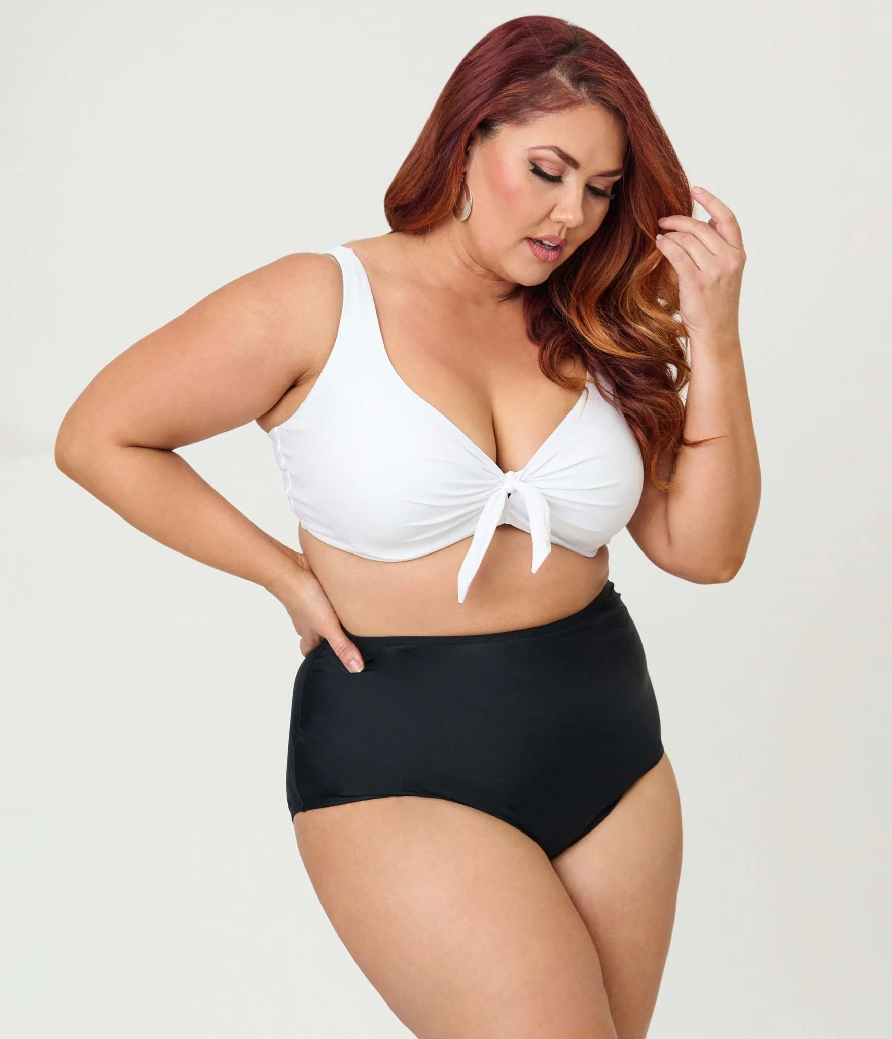 Unique Vintage Plus Size Black High Waist Louise Swim Bottoms - Image 4