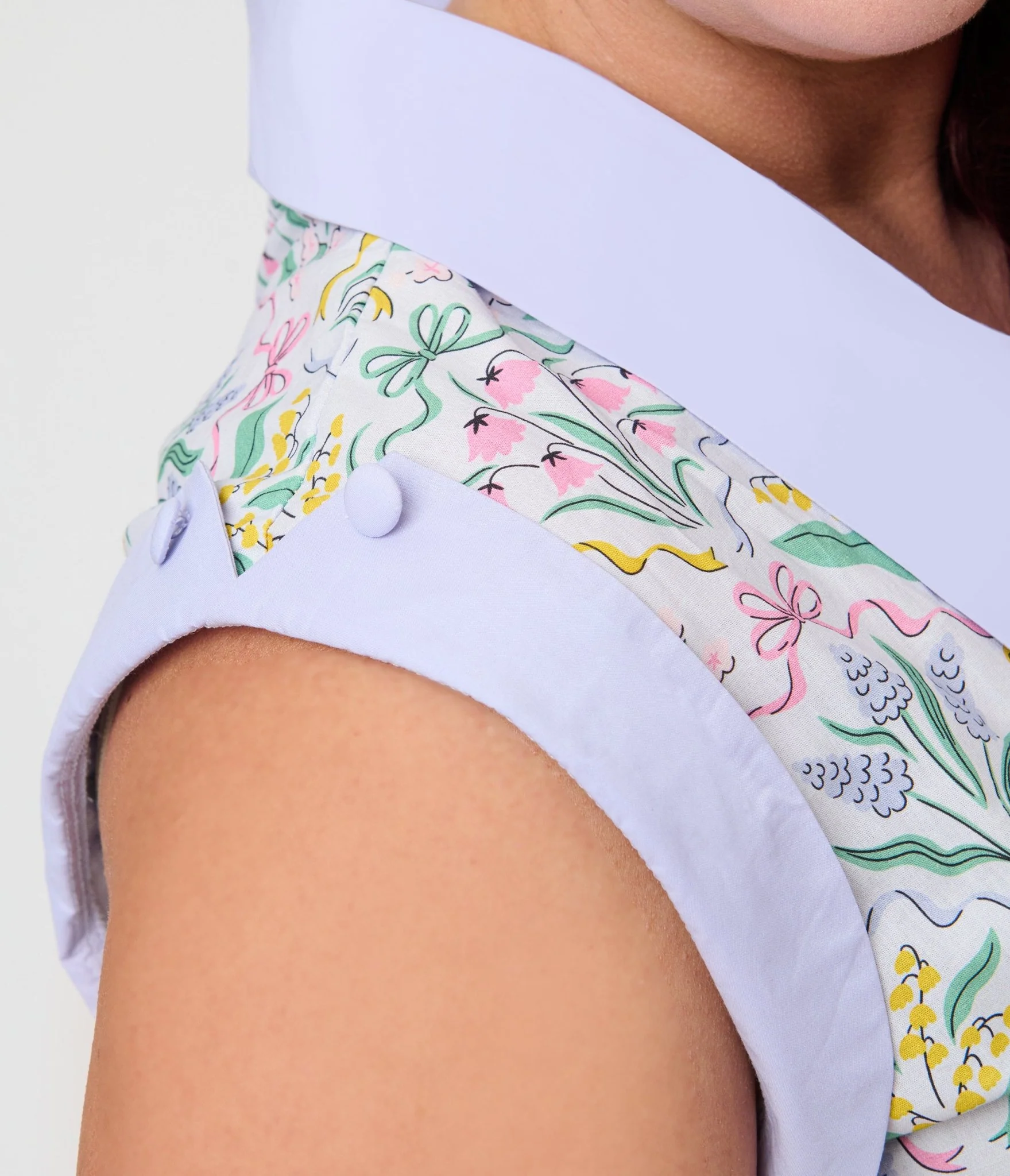 Unique Vintage Plus Size Spring Bouquet Cotton Shirt Dress - Image 5