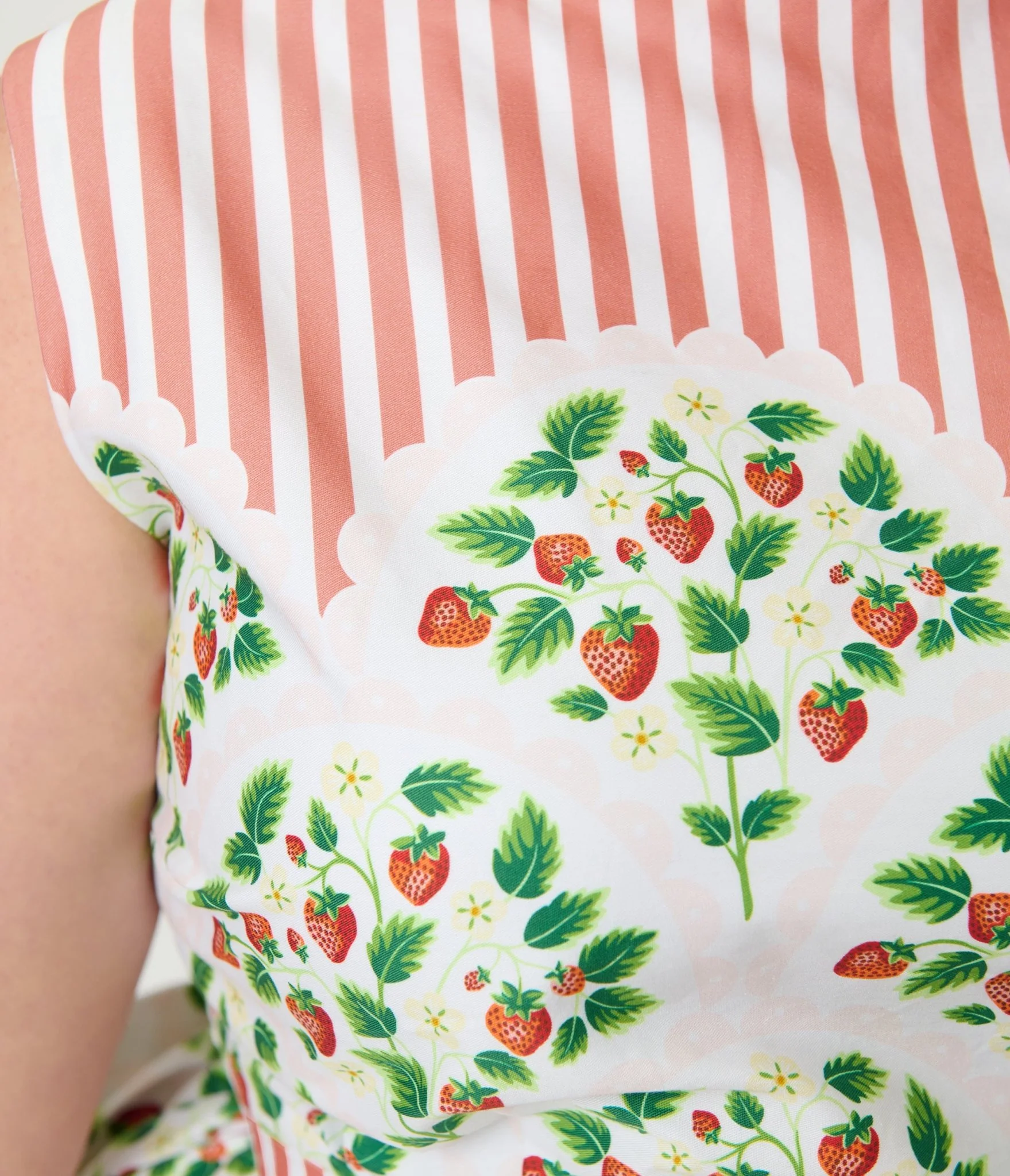Unique Vintage Plus Size Strawberry & Stripe Sleeveless Cotton Swing Dress - Image 5