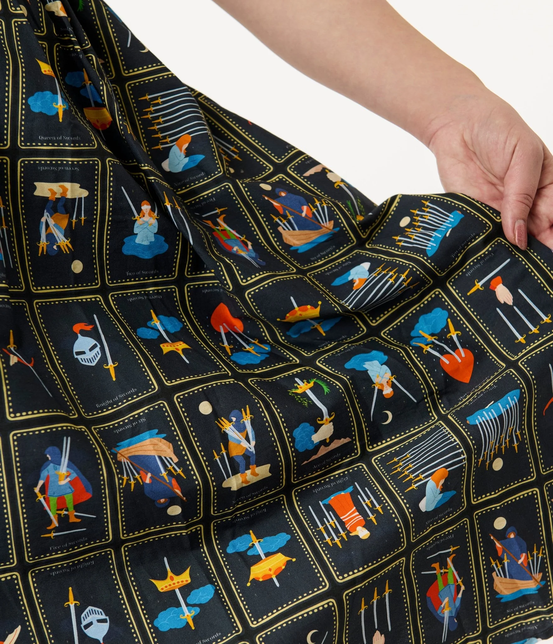 Unique Vintage Plus Size Tarot Cards Sleeveless Cotton Swing Dress - Image 3