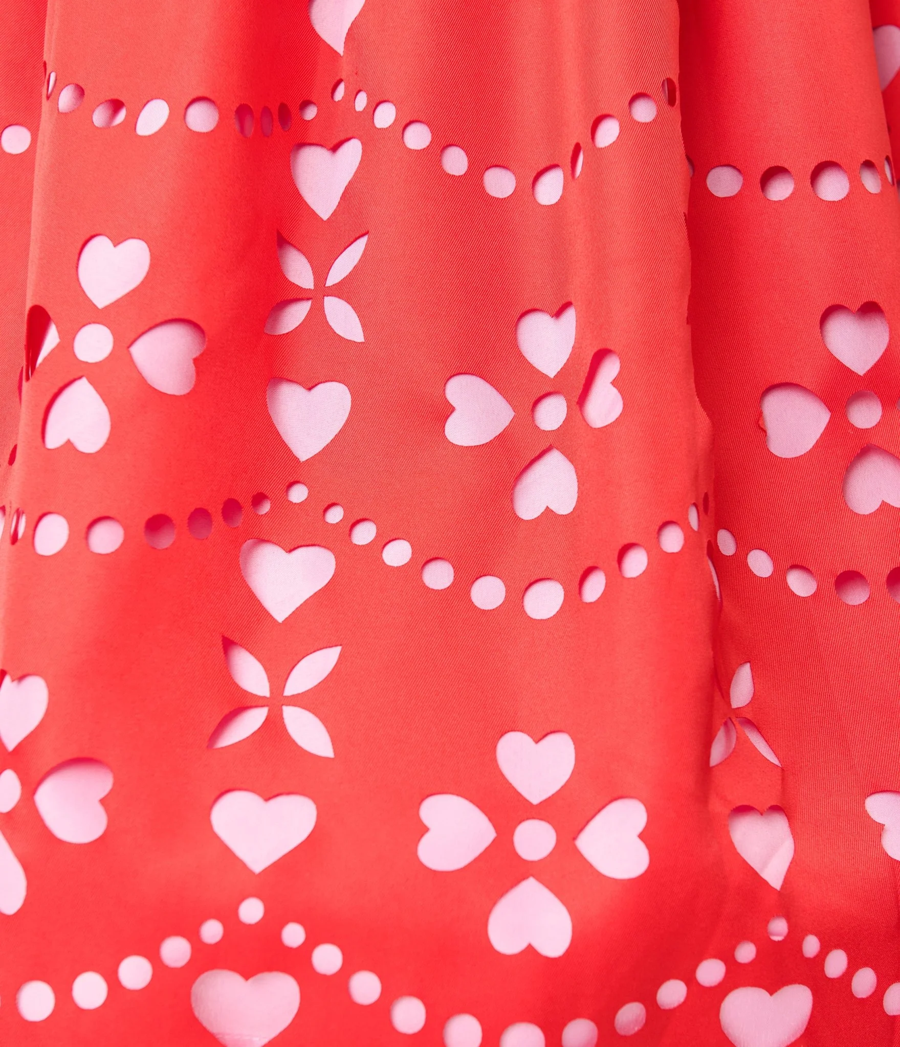 Unique Vintage Red & Pink Hearts Cutout Swing Dress - Image 5