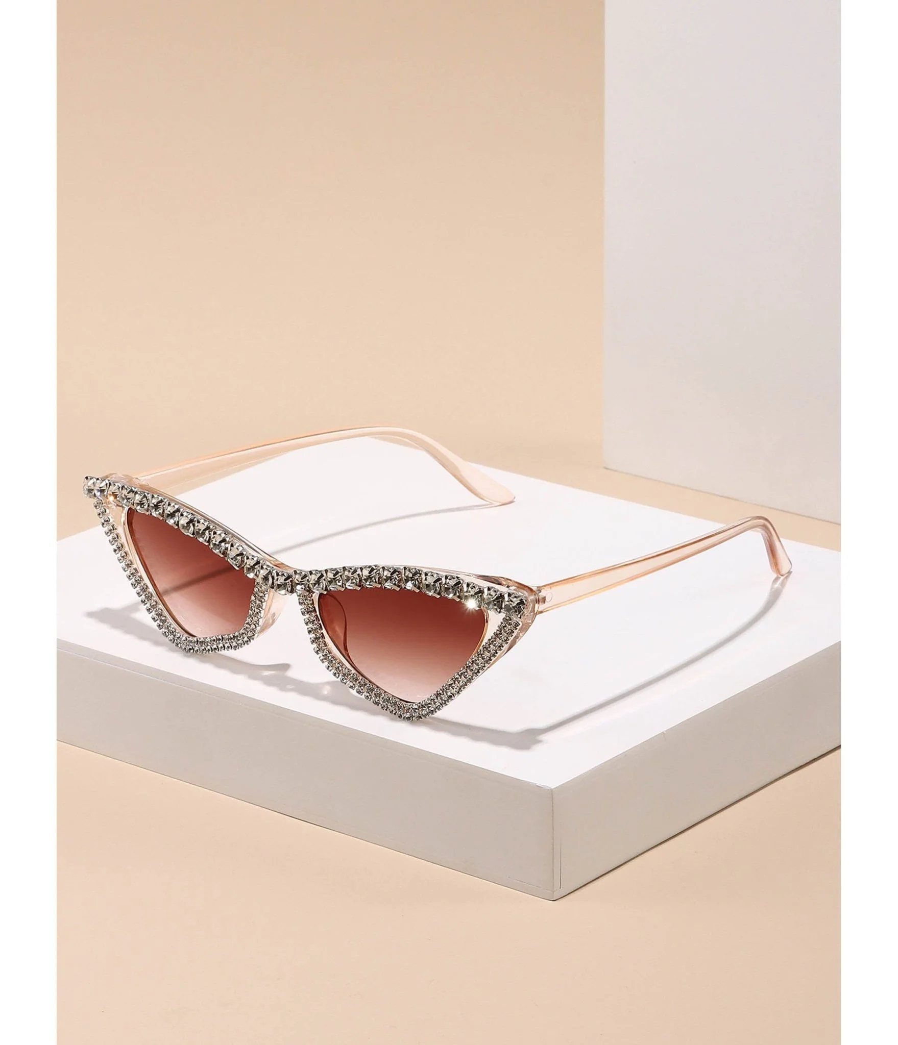 Unique Vintage Rhinestone Cat Eye Sunglasses - Image 2