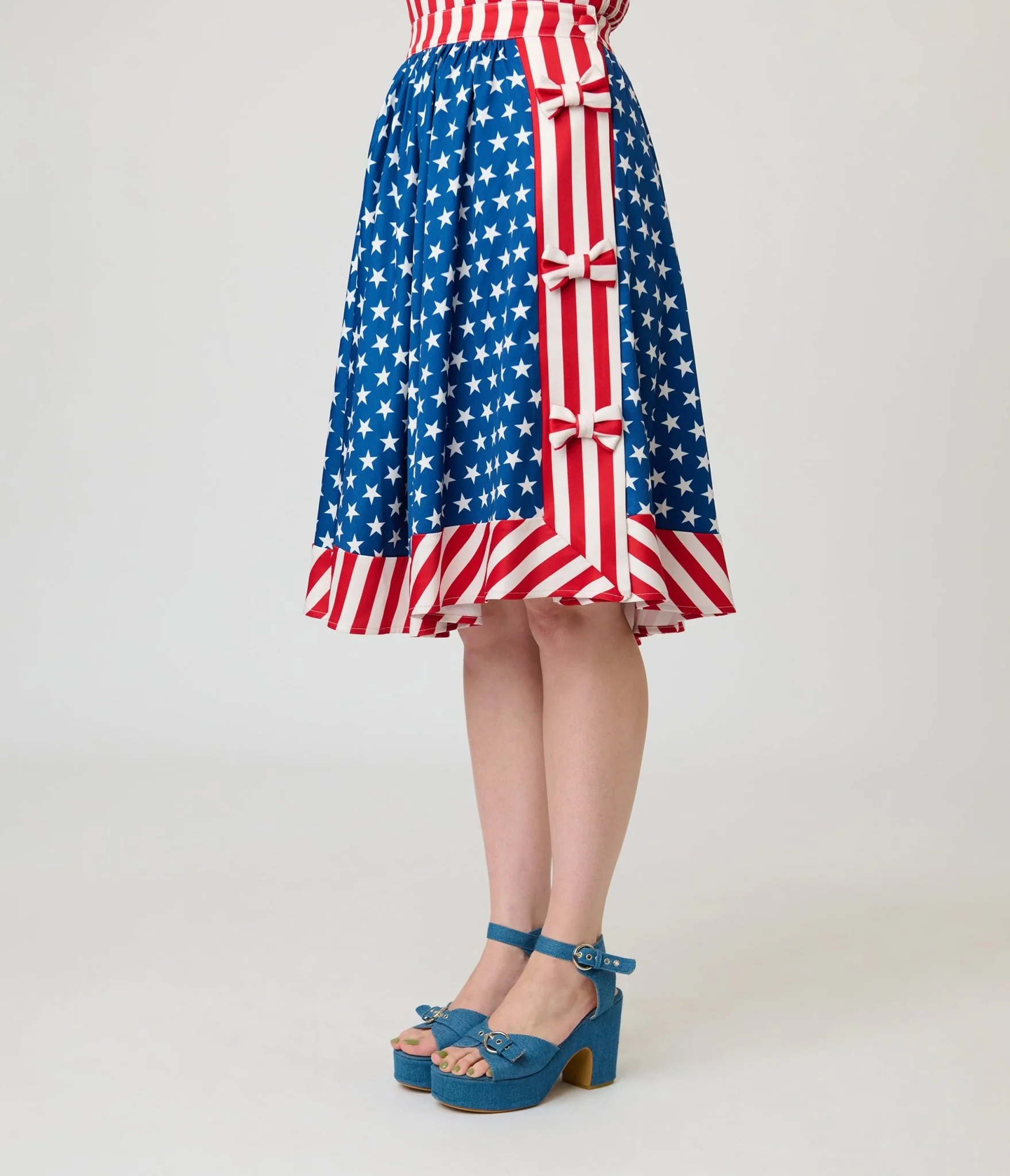 Unique Vintage Stars & Stripes Rye Swing Skirt - Image 2