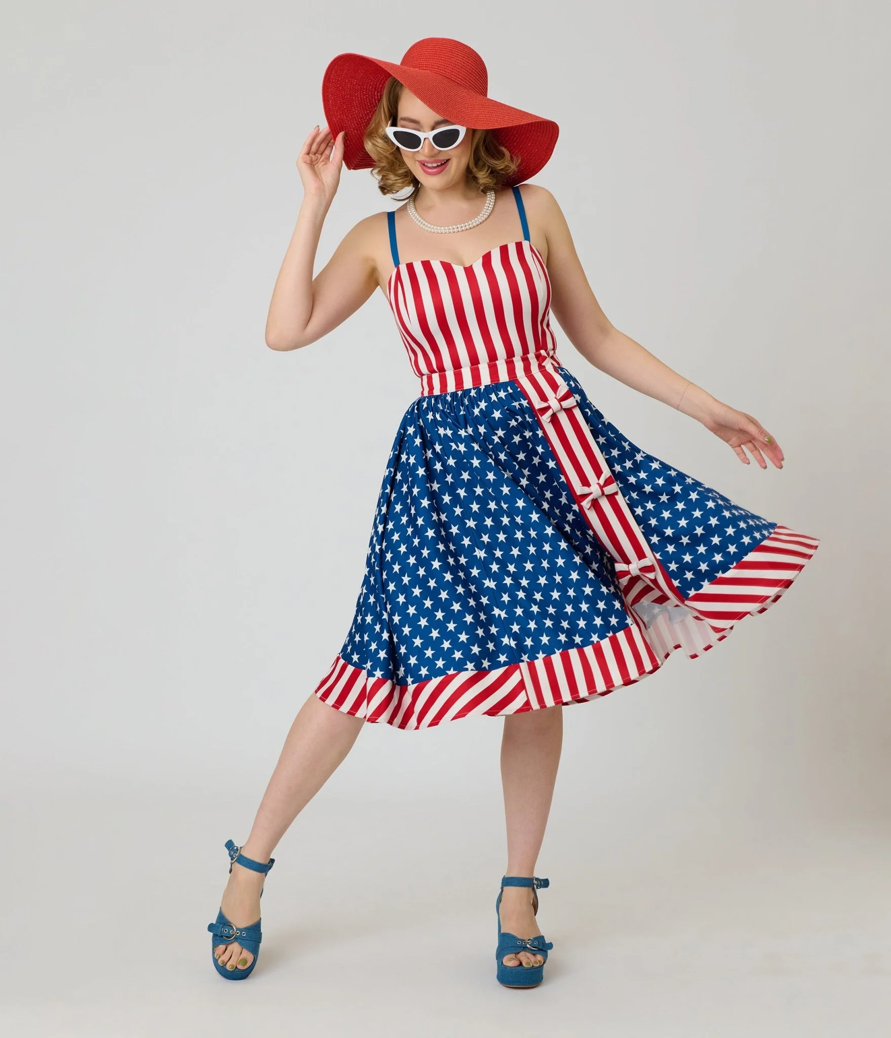 Unique Vintage Stars & Stripes Rye Swing Skirt - Image 4