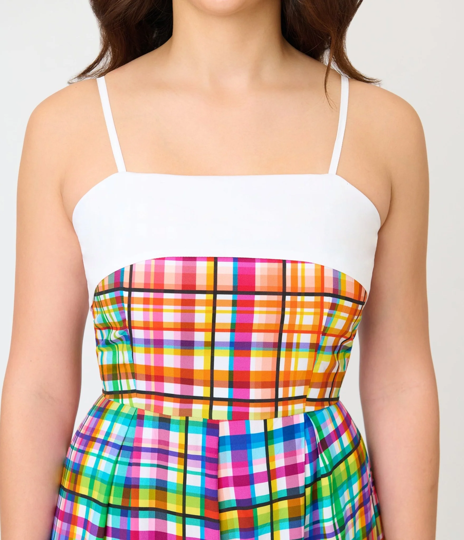 Unique Vintage Rainbow Plaid Nancy Romper - Image 5