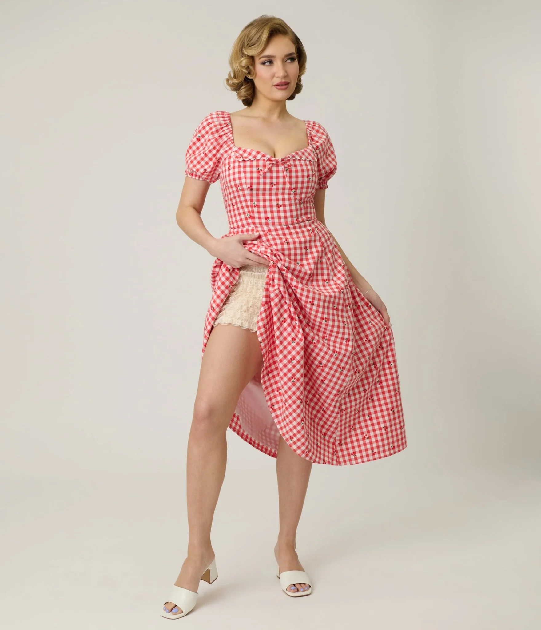 Unique Vintage White High Waist Ruffle Bloomers