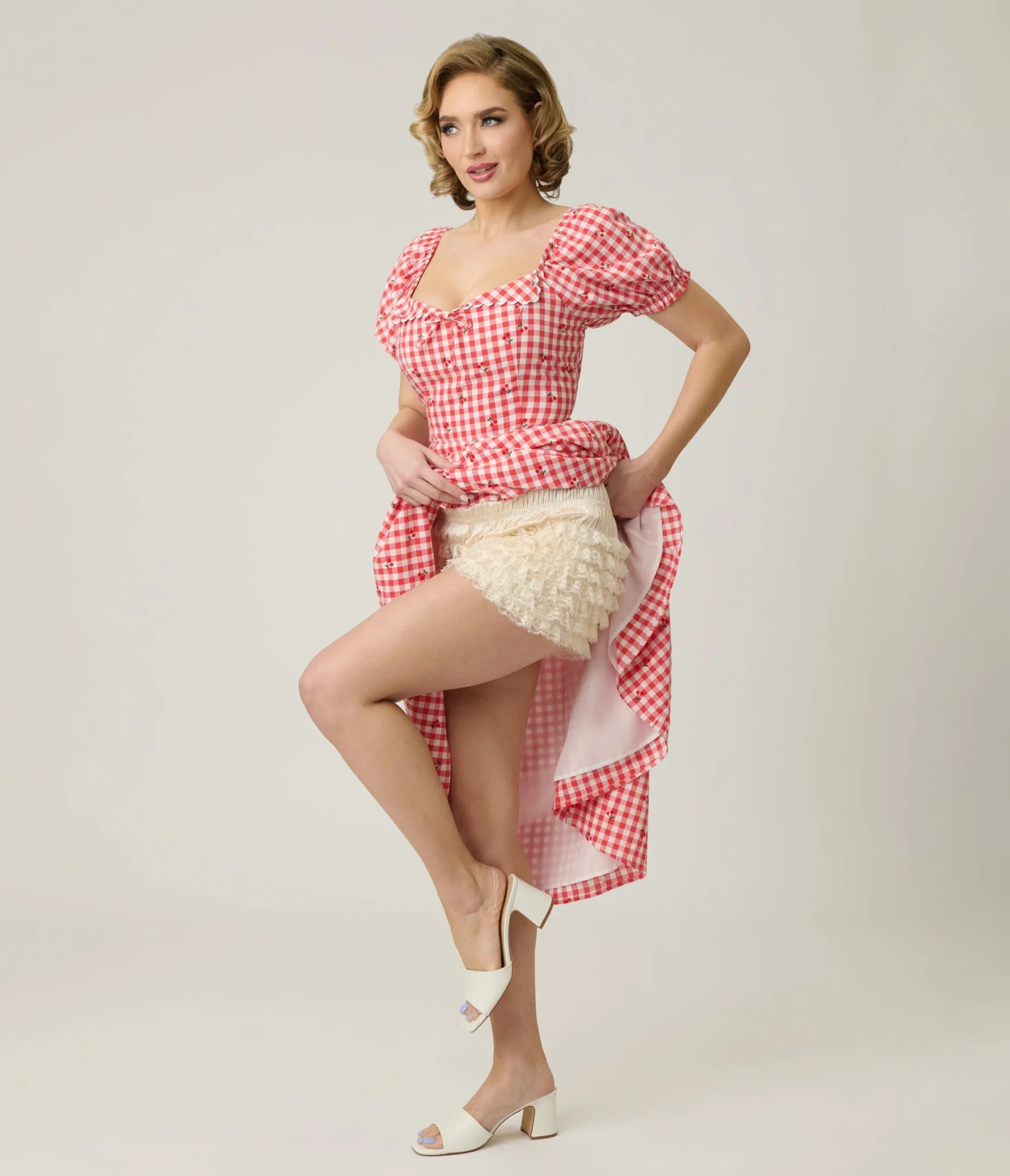 Unique Vintage White High Waist Ruffle Bloomers - Image 4