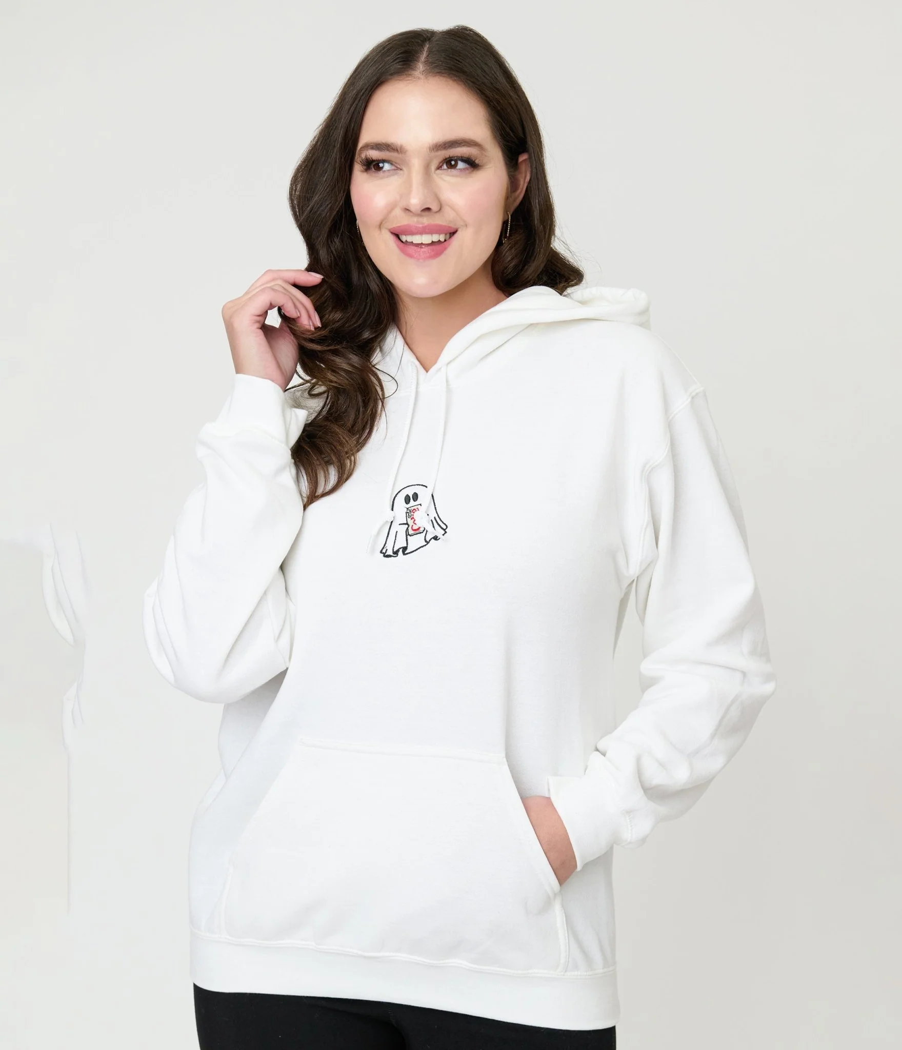 White Diet Coke Ghost Hooded Sweatshirt - Image 3