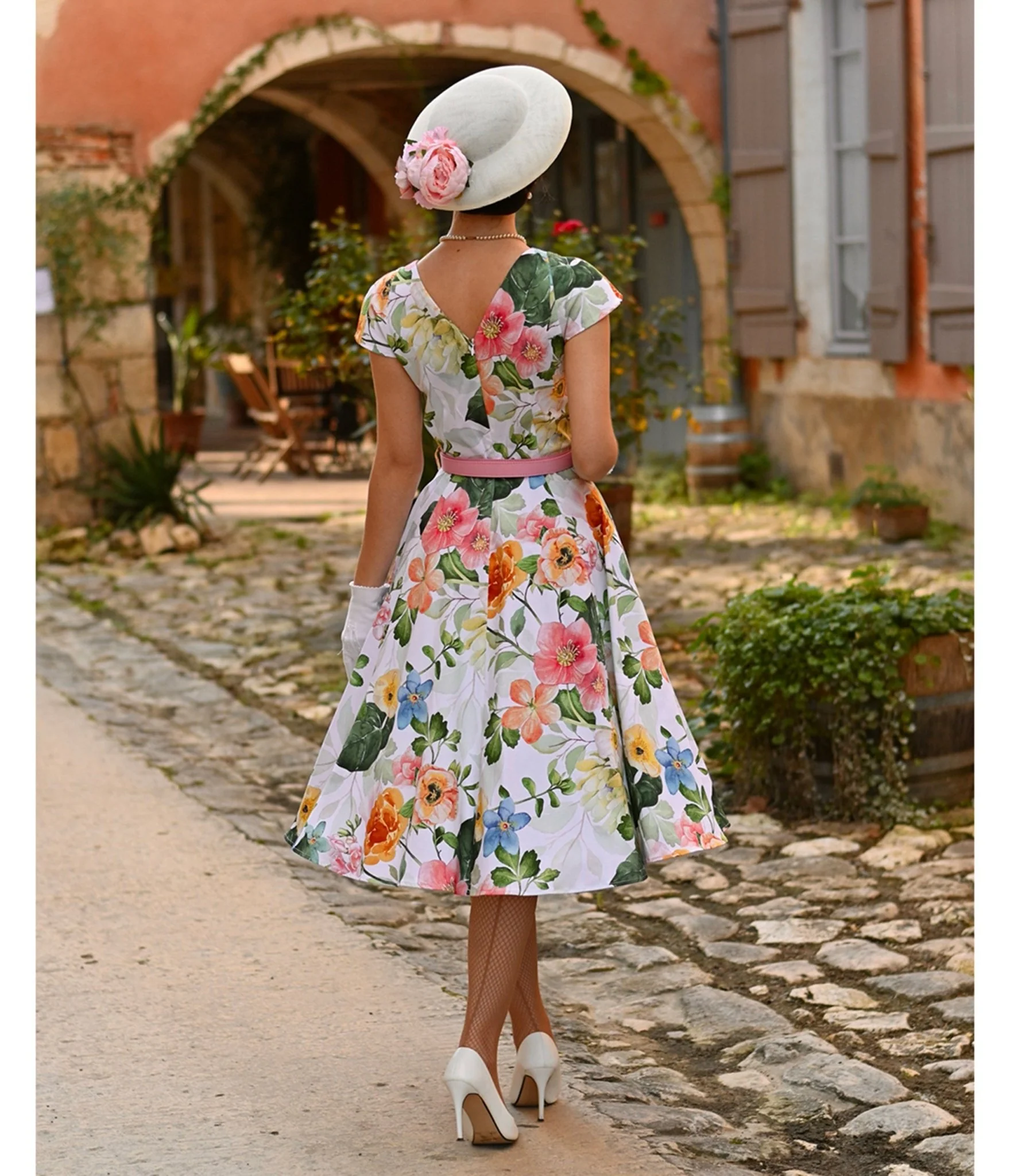 White Floral Lottie Swing Dress - Image 2