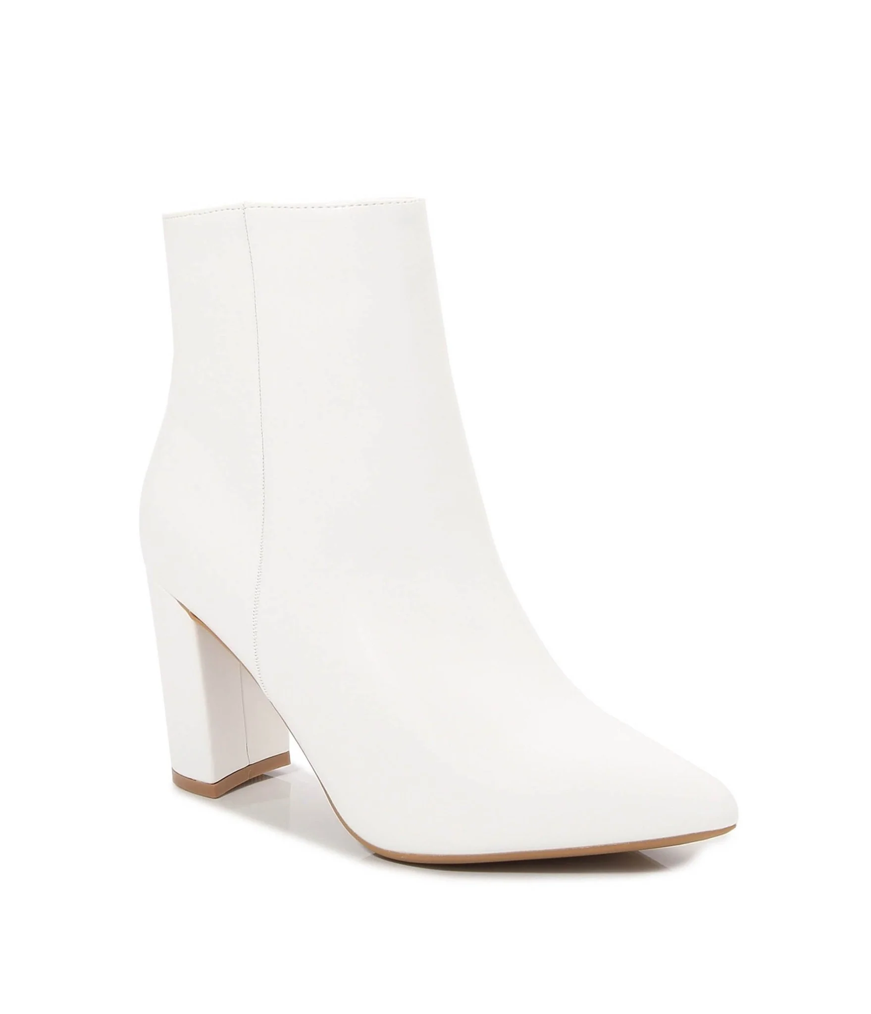 White Leatherette Classic Booties