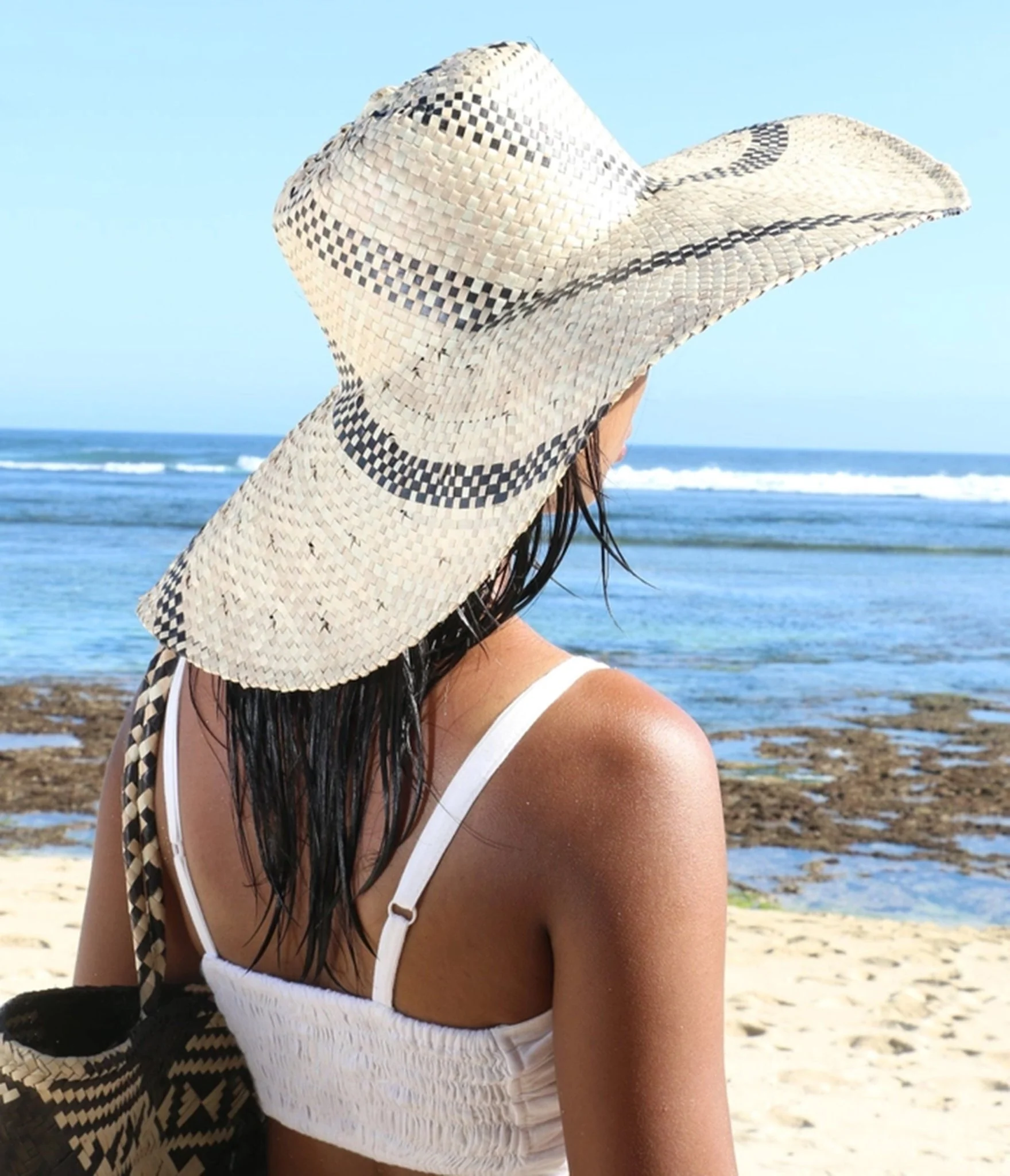 Wide Brim Spiral Straw Hat - Image 2